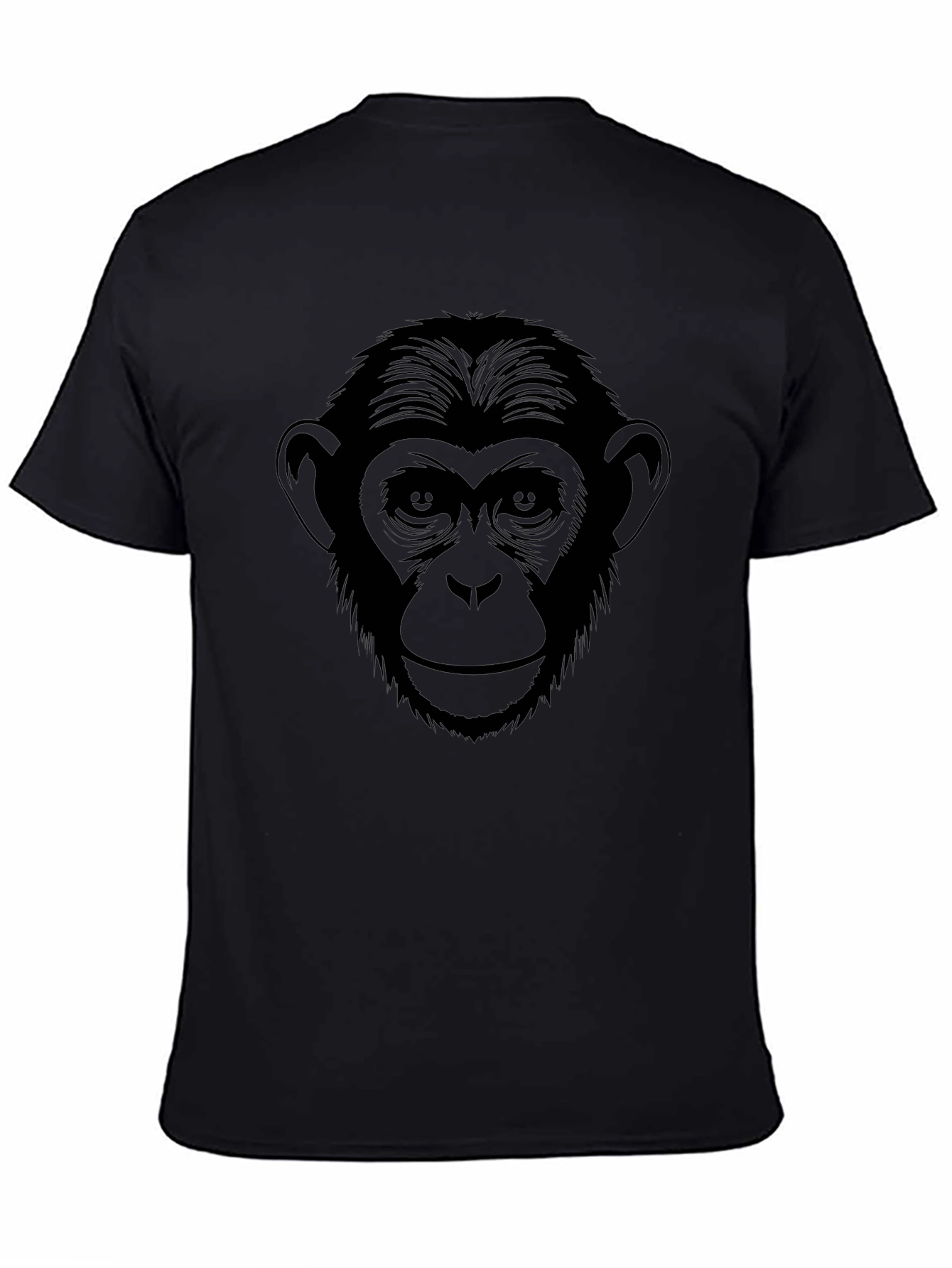 Chimpanzee Graphic Tee - Black Cotton T-Shirt