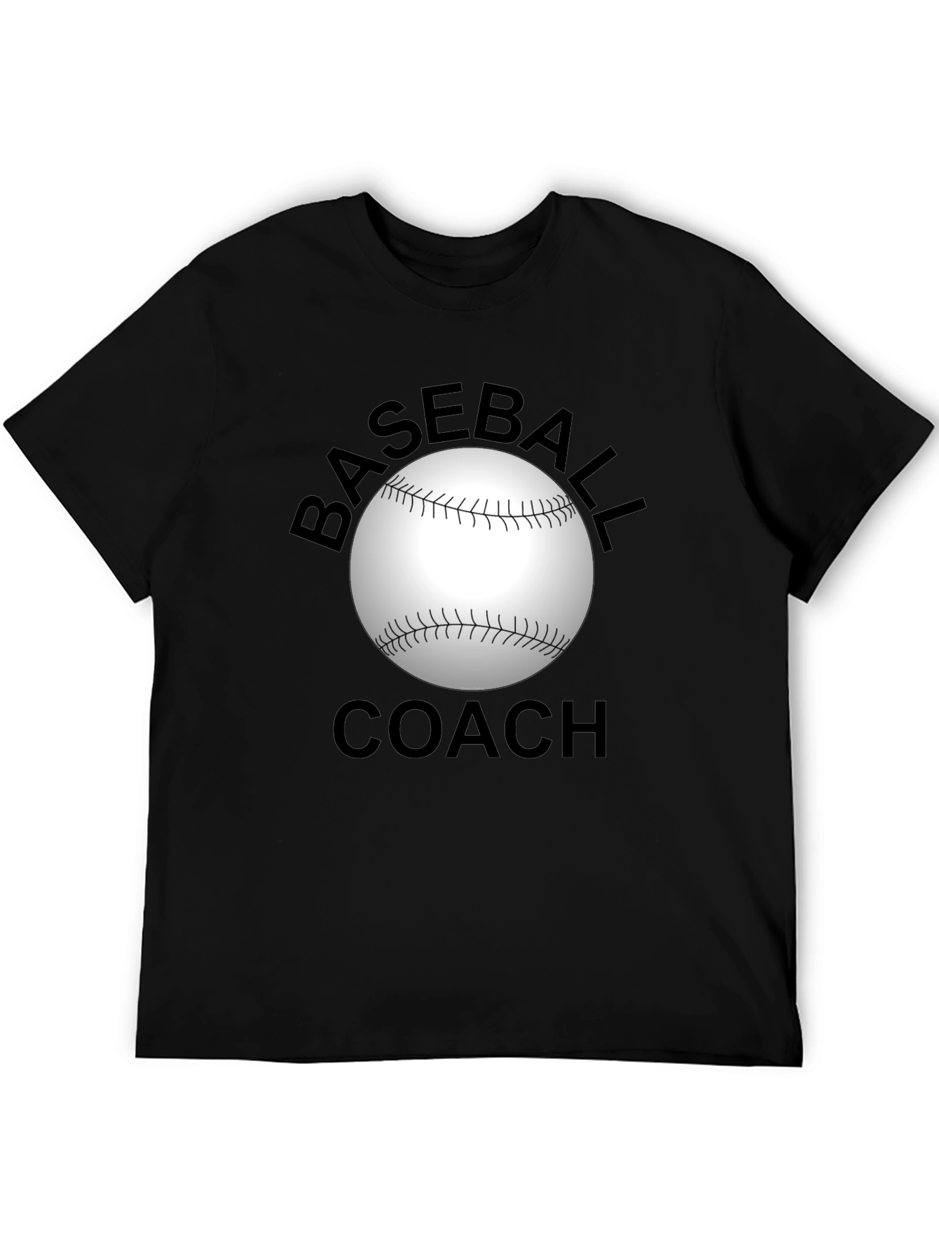 Baseball Coach Graphic T-Shirt - Black