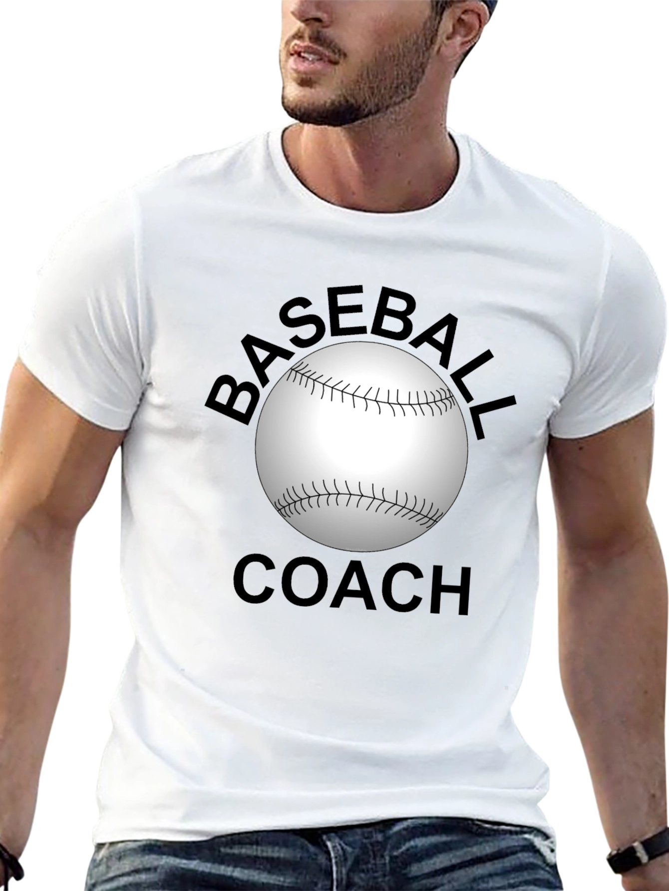 Baseball Coach Graphic T-Shirt - Black