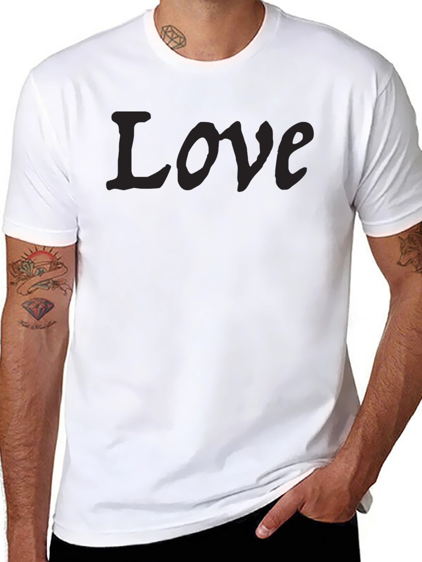 Love Graphic Black T-Shirt for Men