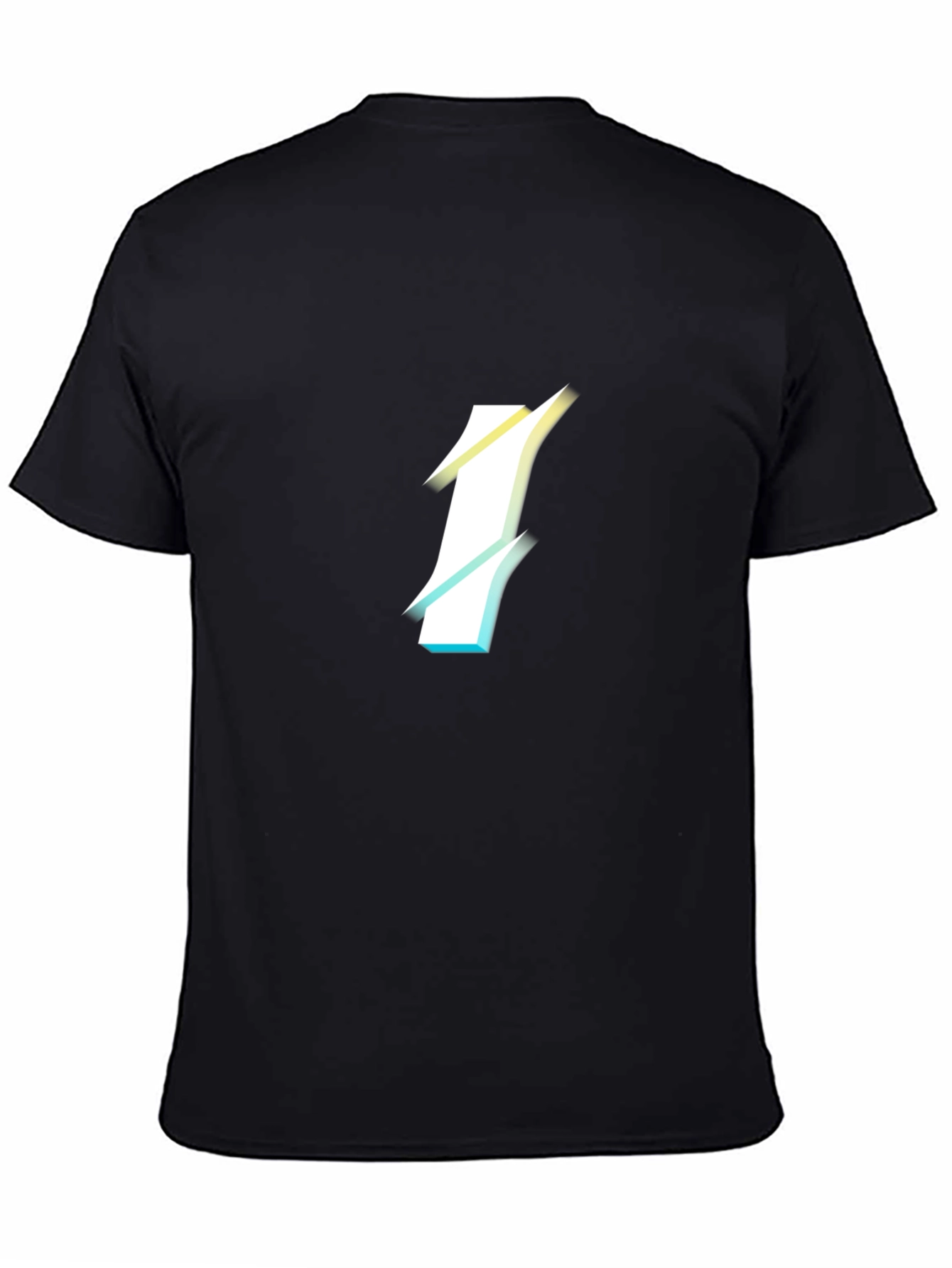 Stylish Black T-Shirt with Gradient Number One Graphic