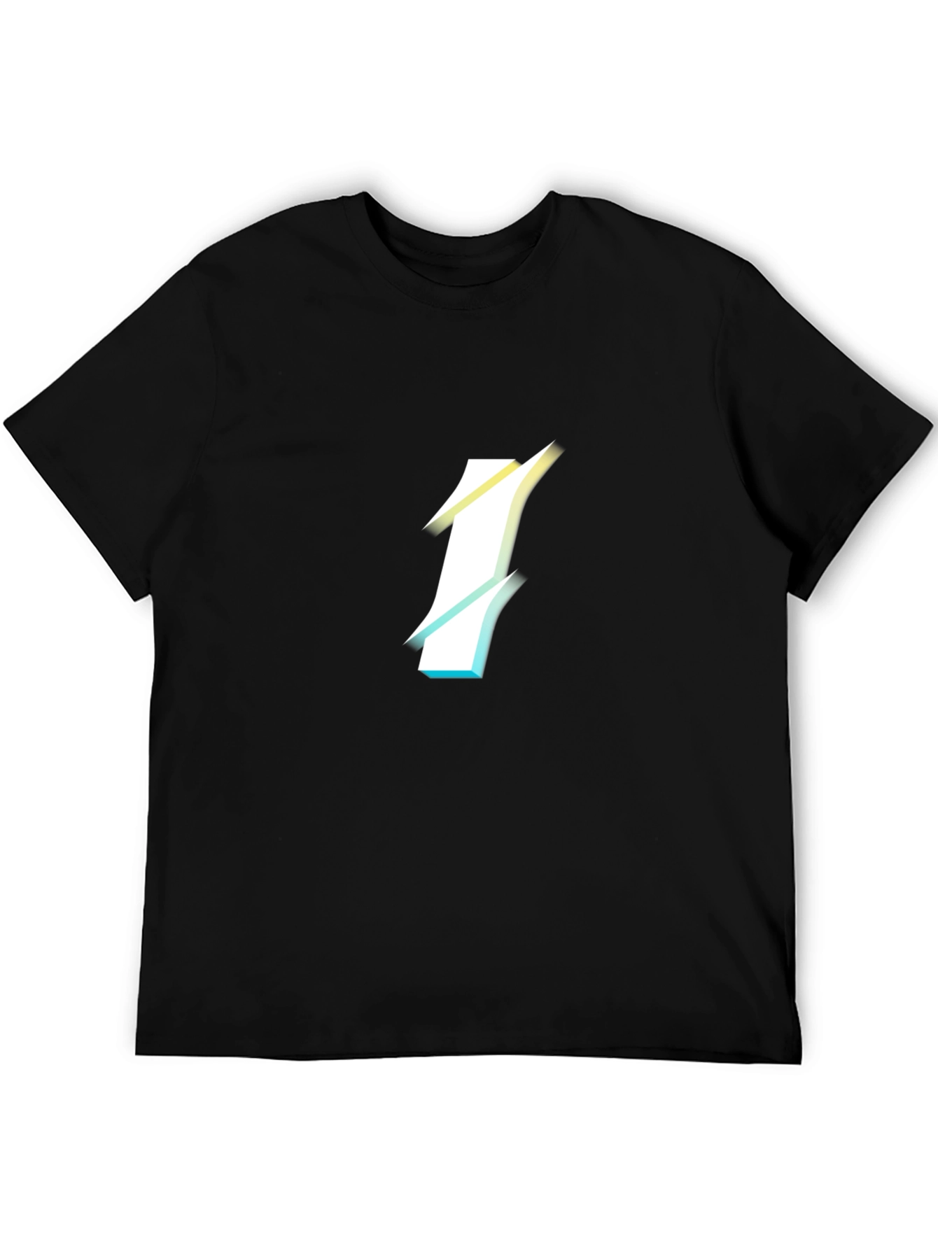 Stylish Black T-Shirt with Gradient Number One Graphic