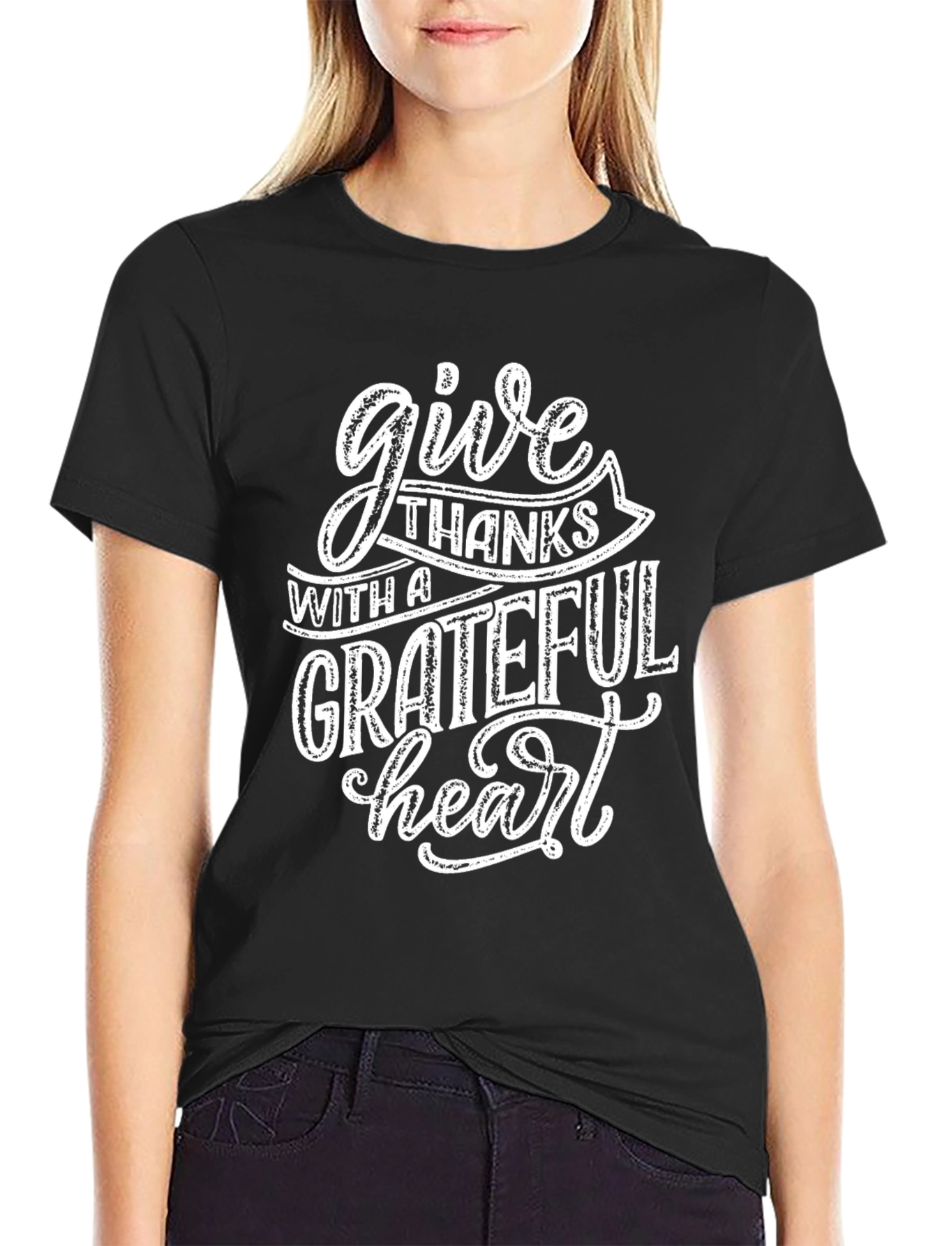 Grateful Heart Graphic Tee - Black