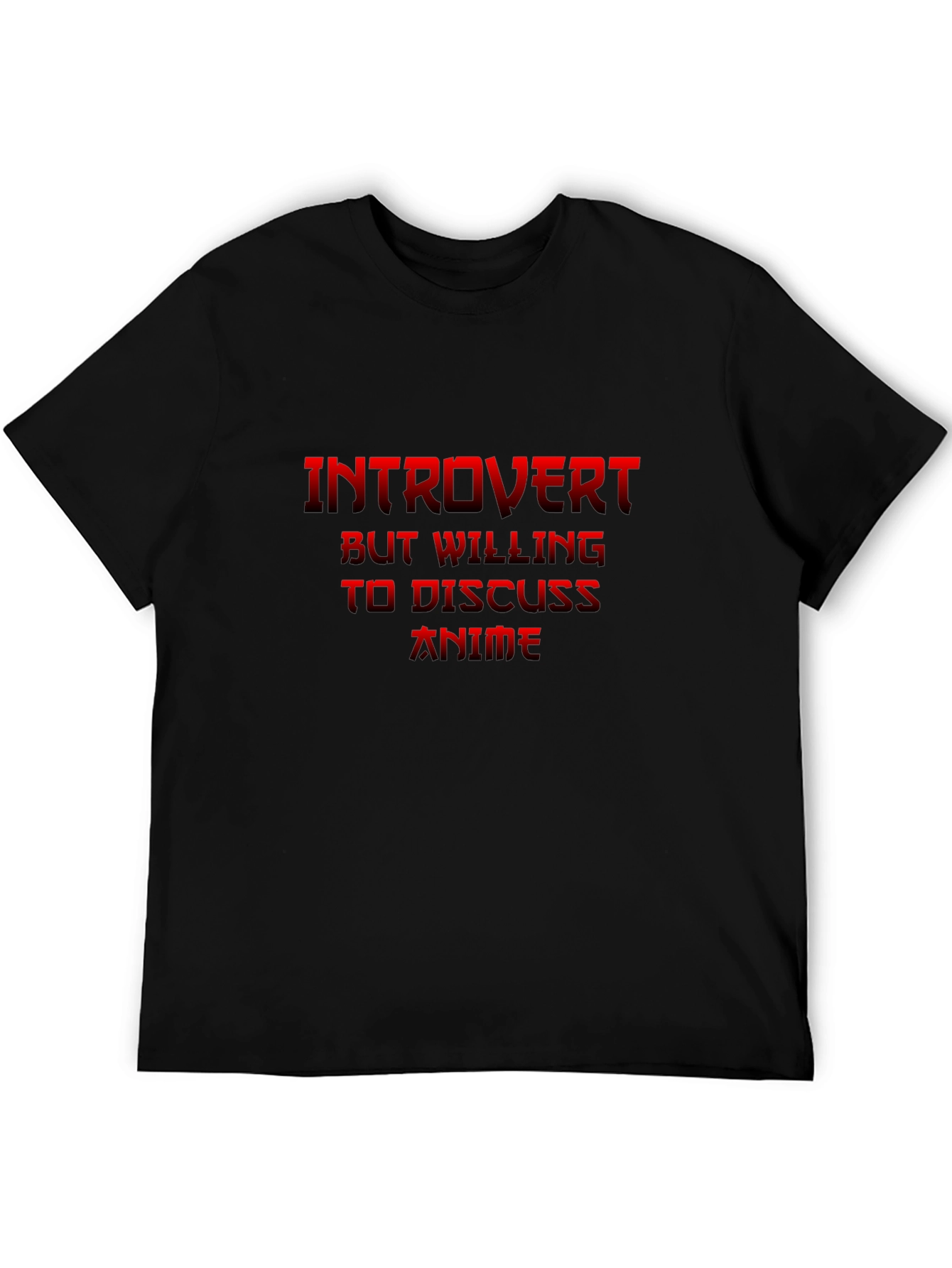 Introvert Anime Fan Black T-Shirt