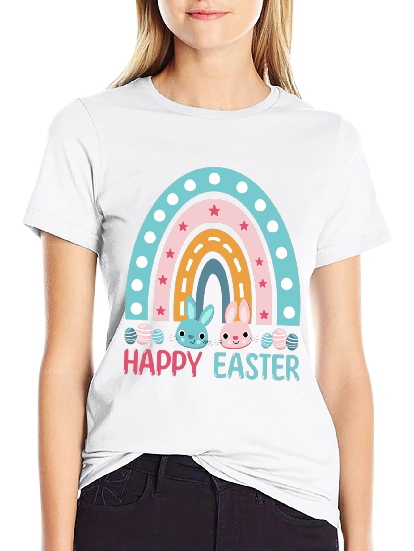 Happy Easter Rainbow Bunny T-Shirt