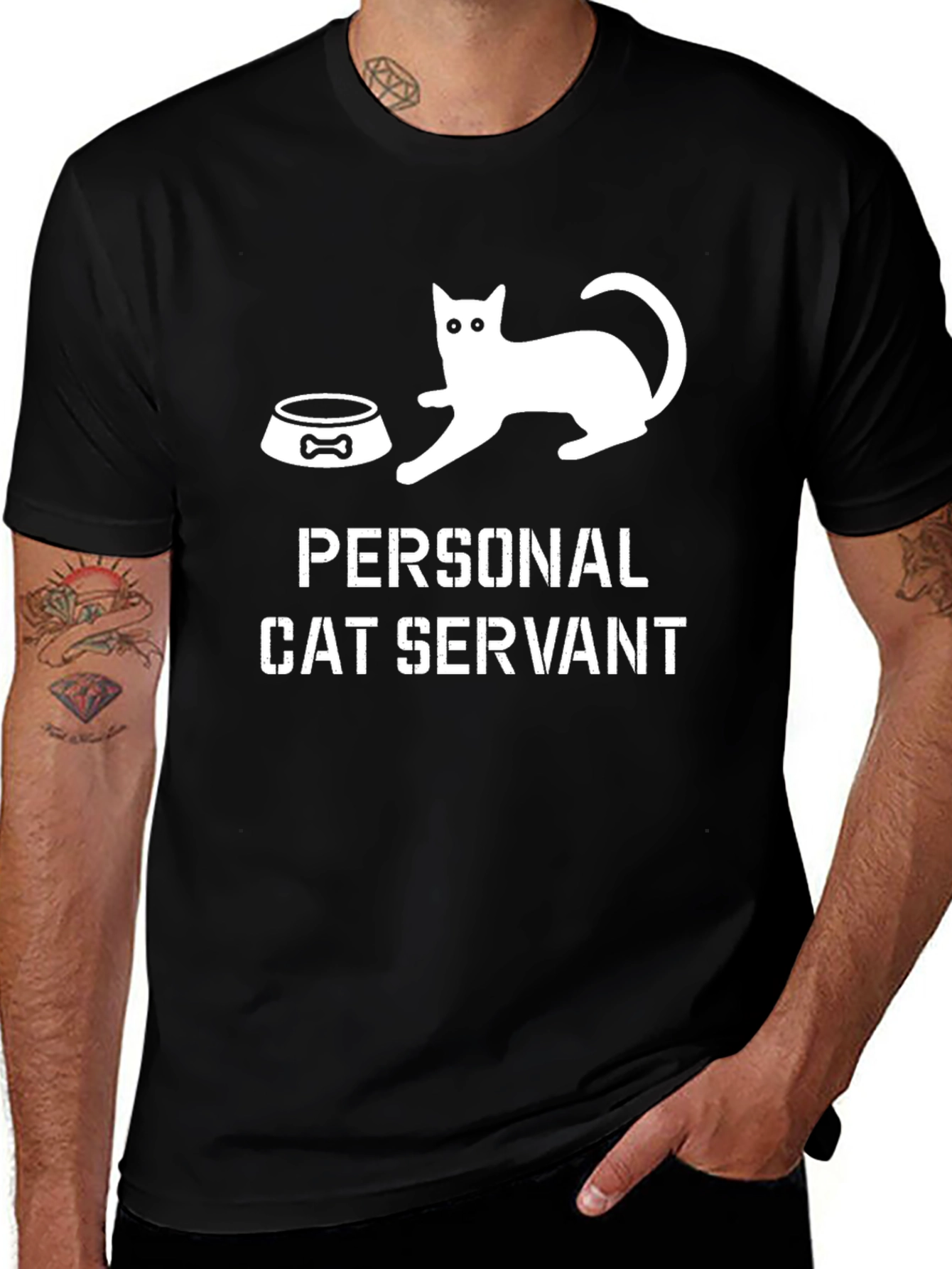 Personal Cat Servant T-Shirt - Funny Cat Lover Tee