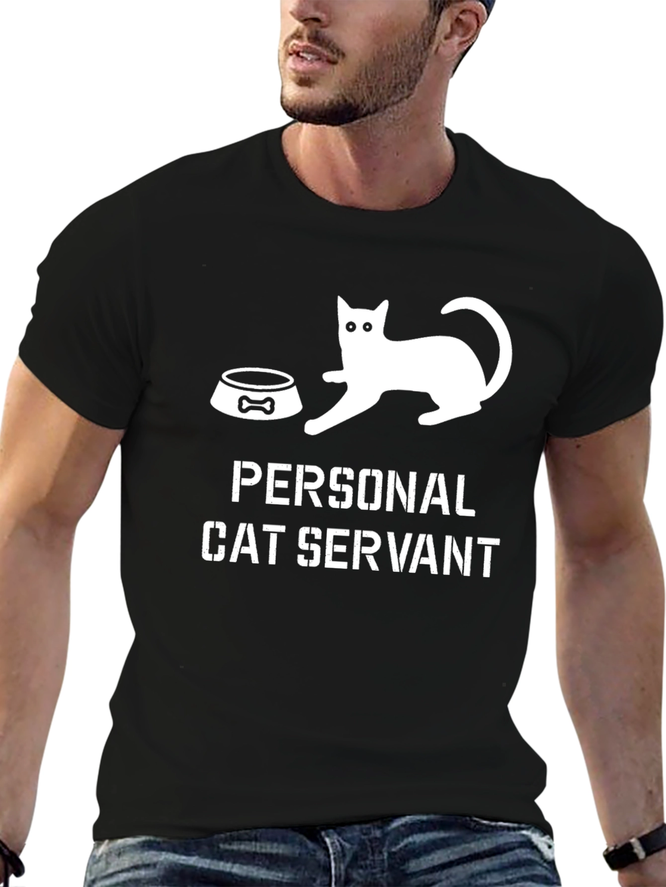 Personal Cat Servant T-Shirt - Funny Cat Lover Tee