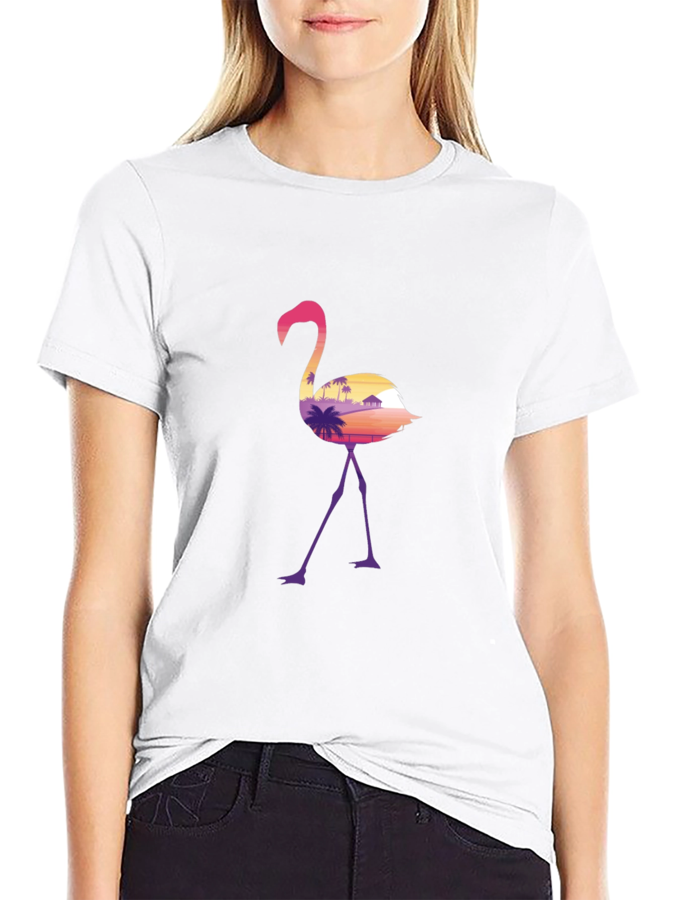 Flamingo Sunset Graphic T-Shirt