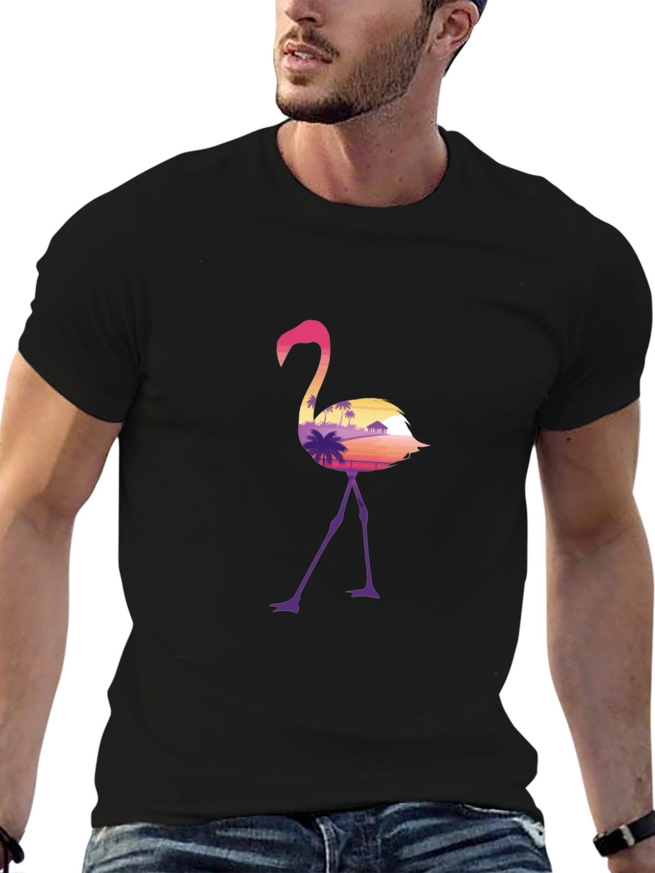 Flamingo Sunset Graphic T-Shirt