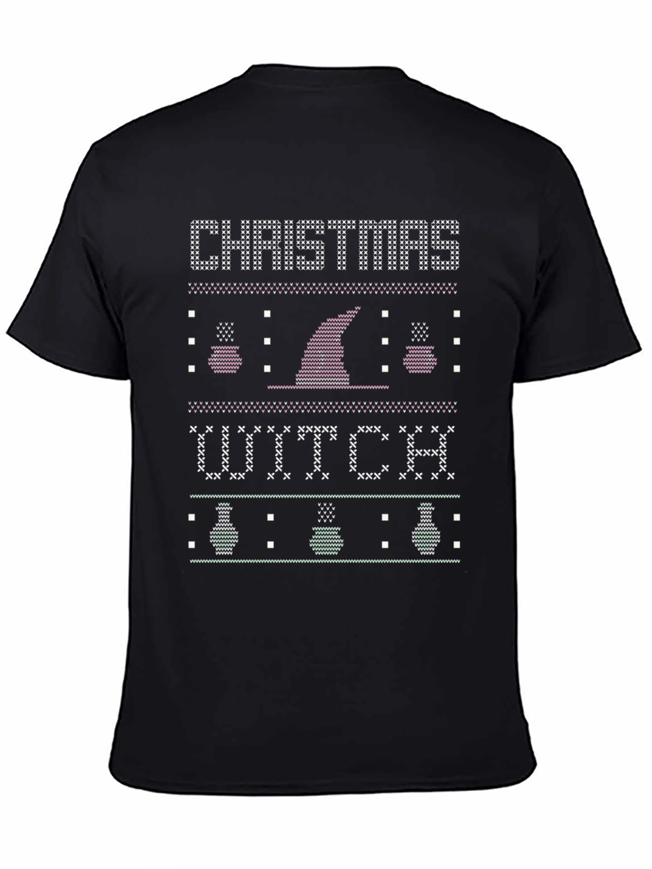 Christmas Witch Ugly Sweater Style Graphic Tee