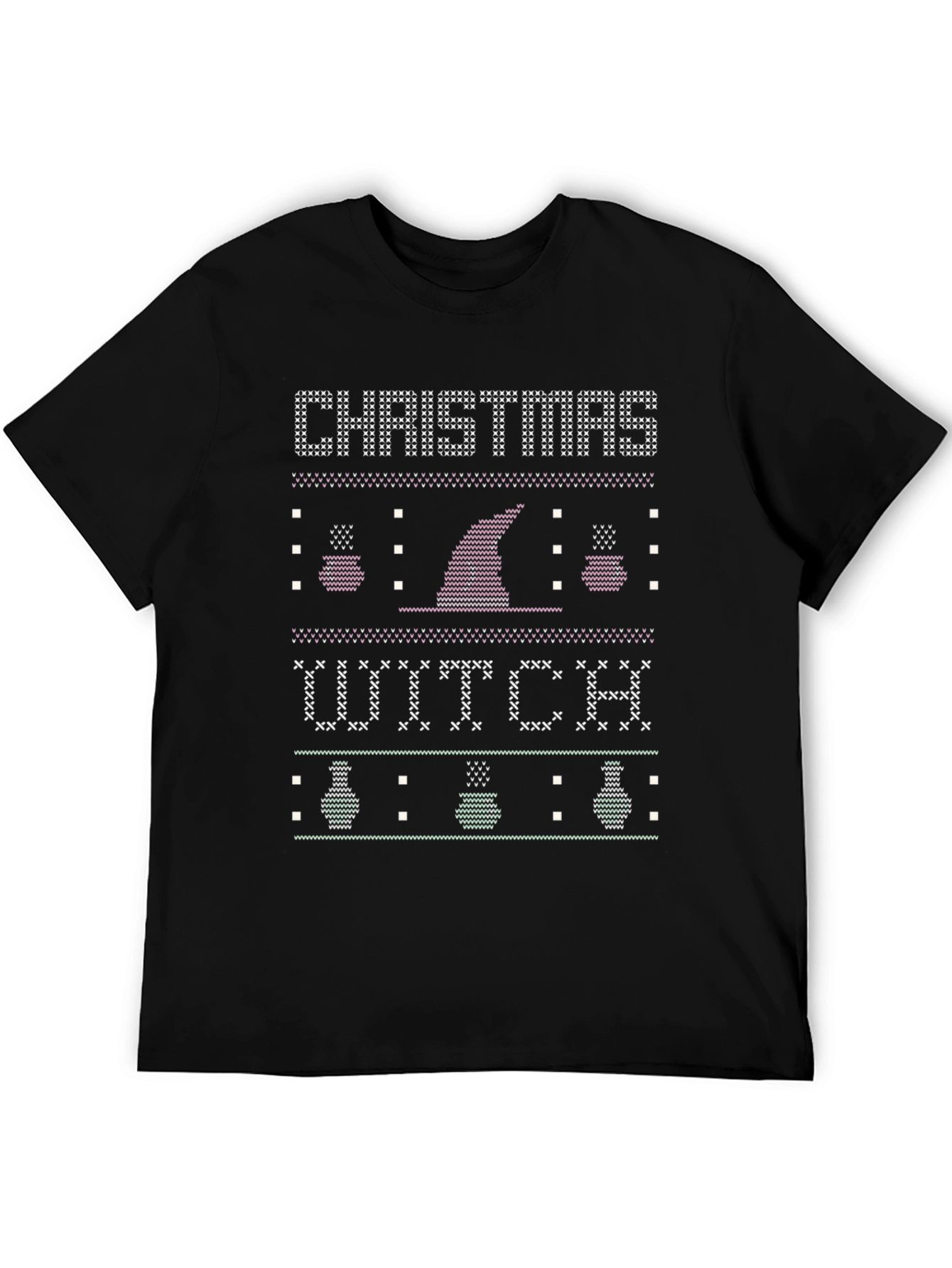 Christmas Witch Ugly Sweater Style Graphic Tee