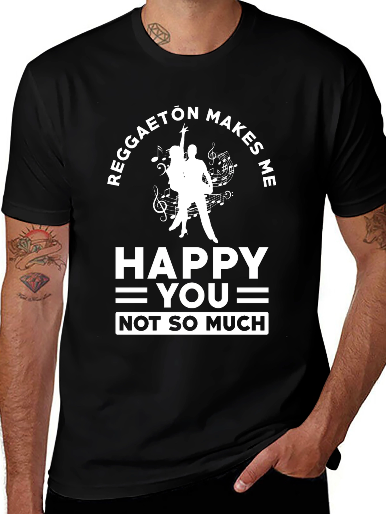 Reggaeton Makes Me Happy T-Shirt Funny Dance Music Tee