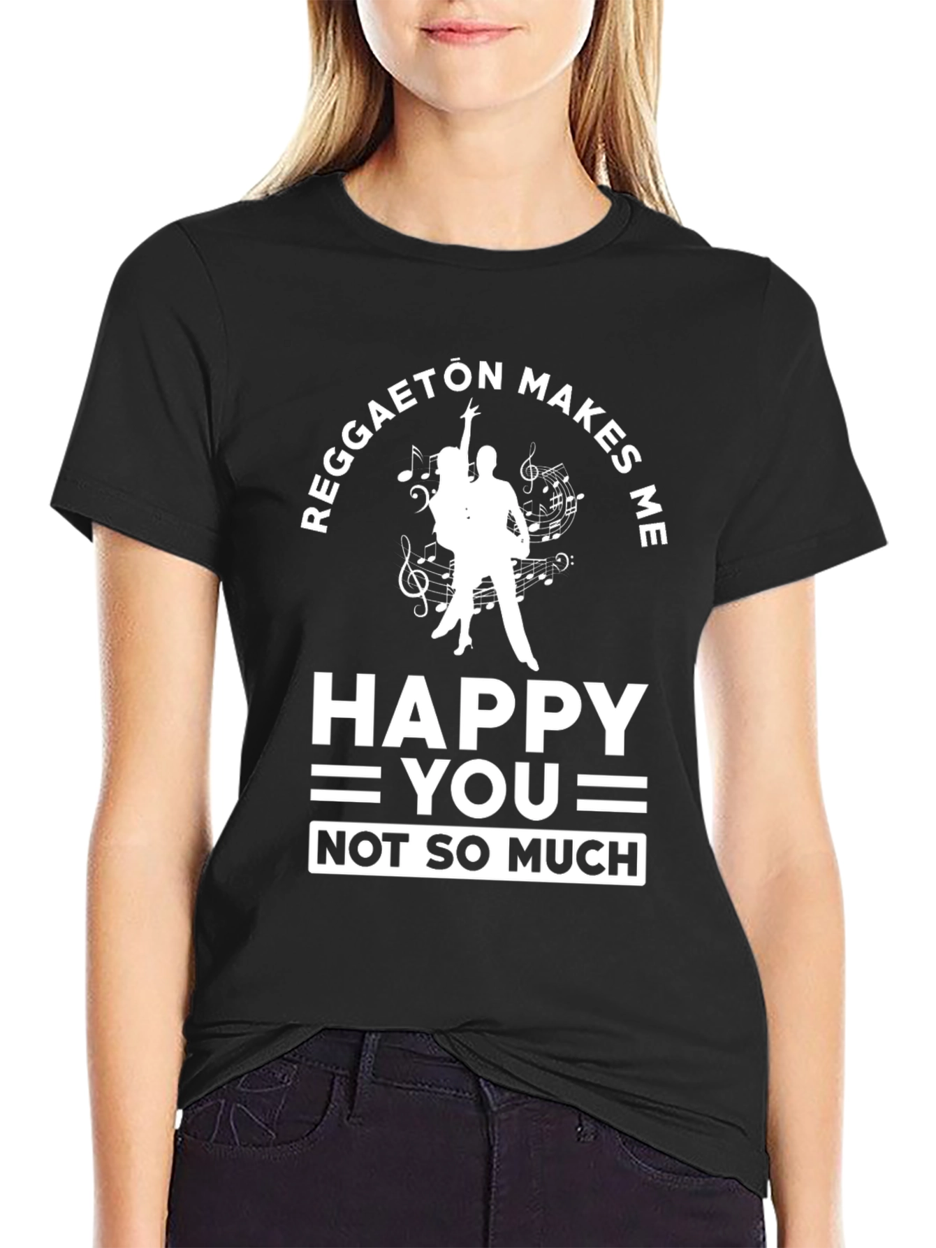 Reggaeton Makes Me Happy T-Shirt Funny Dance Music Tee