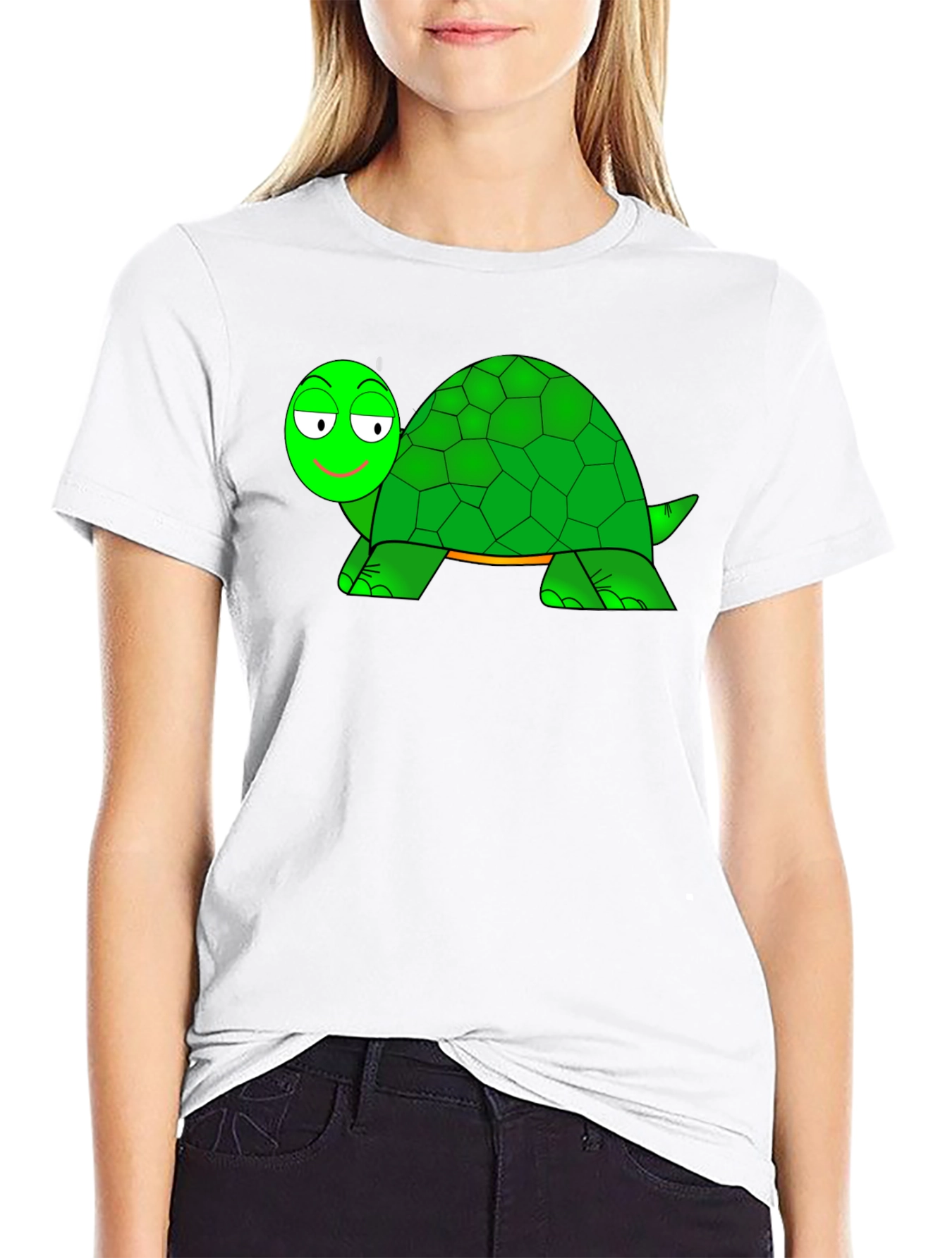 Cartoon Turtle Graphic Black T-Shirt