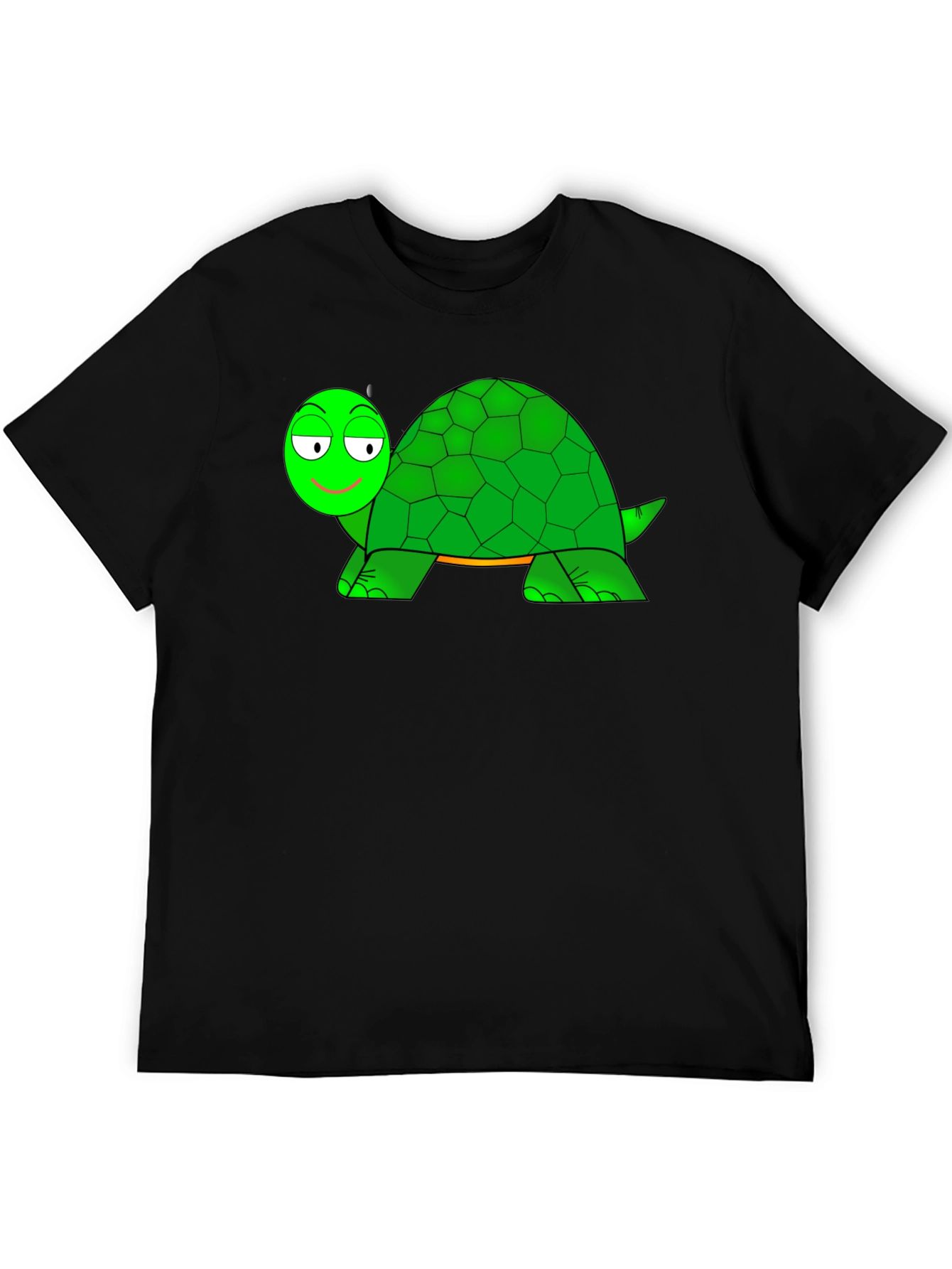 Cartoon Turtle Graphic Black T-Shirt