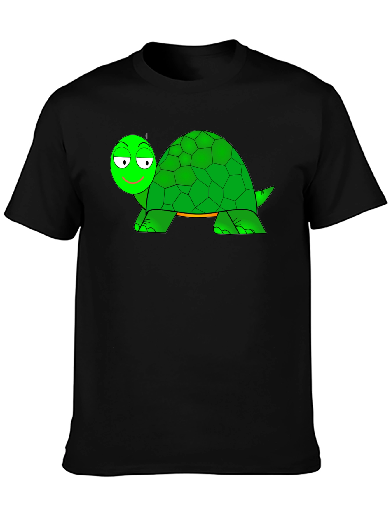 Cartoon Turtle Graphic Black T-Shirt