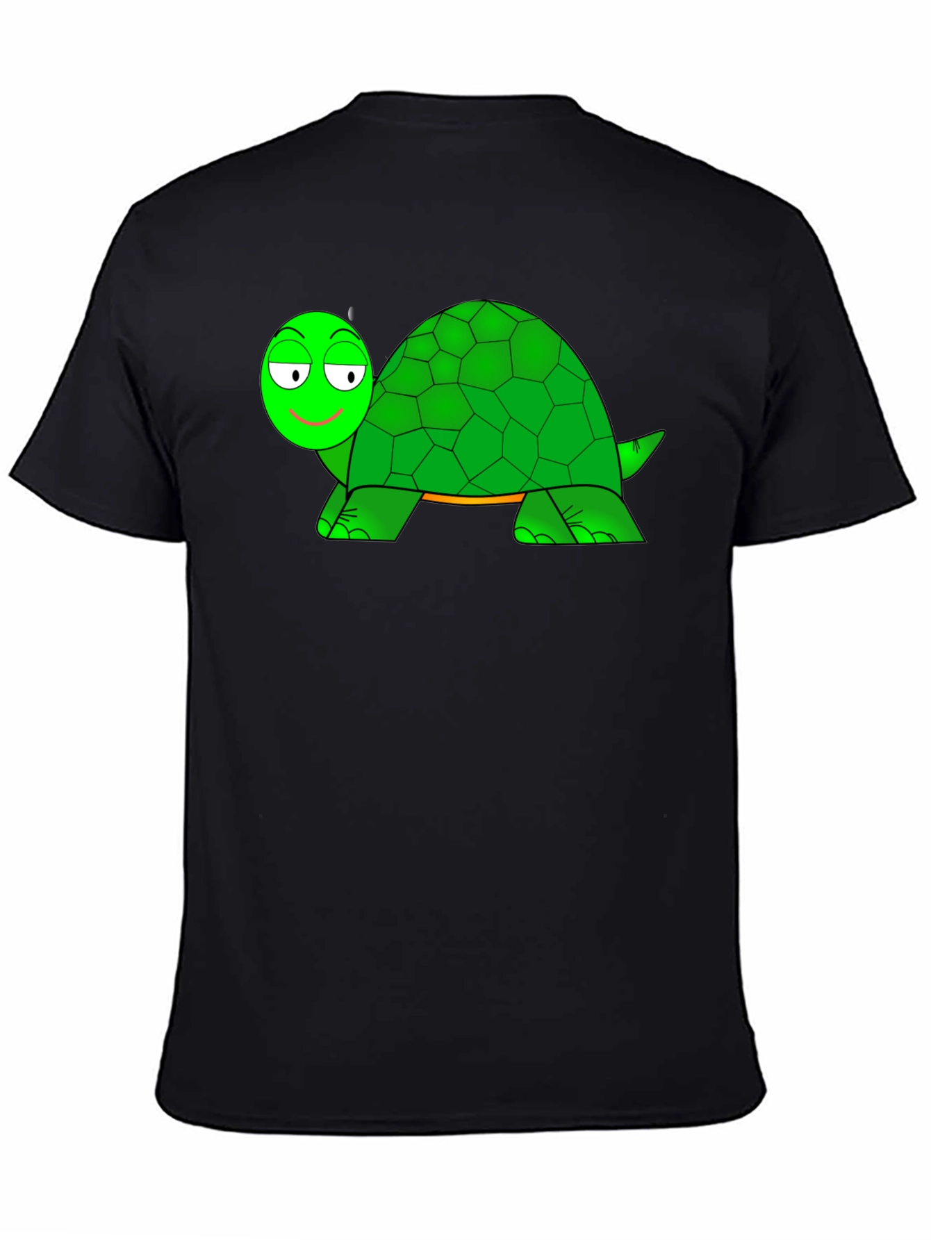 Cartoon Turtle Graphic Black T-Shirt