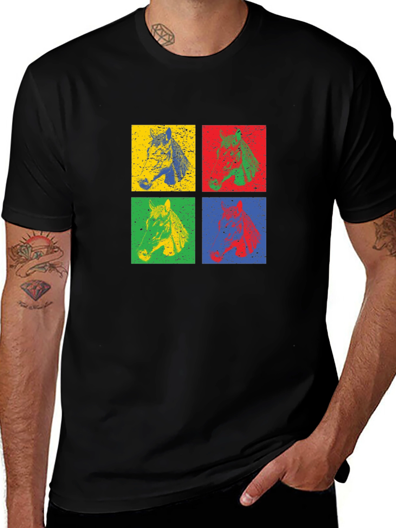 Retro Horse Graphic Tee - Black