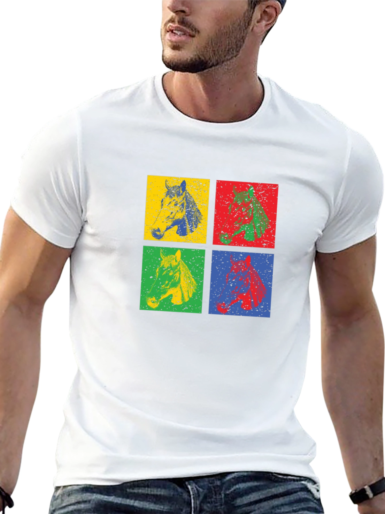 Retro Horse Graphic Tee - Black