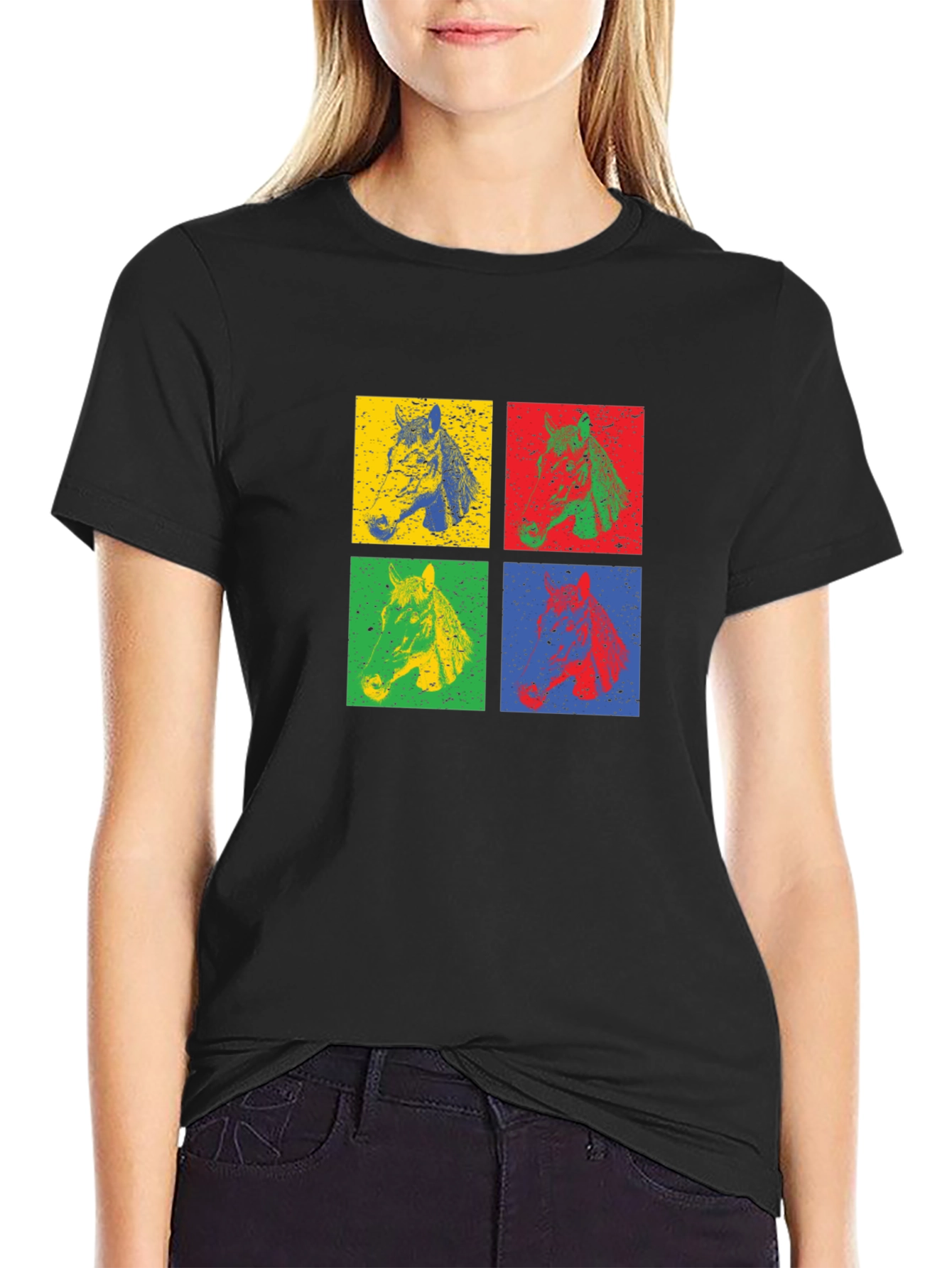 Retro Horse Graphic Tee - Black