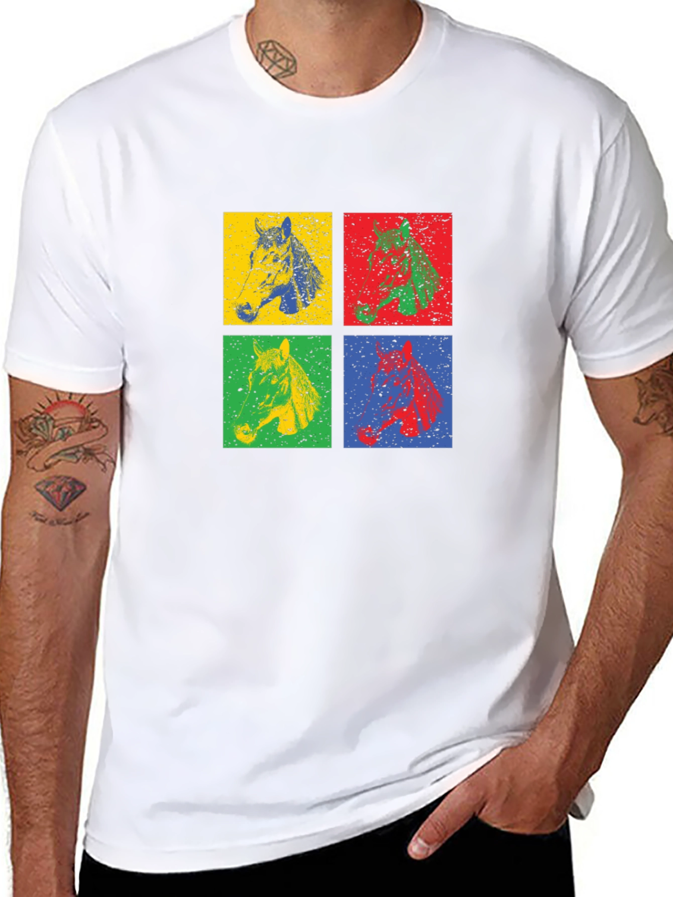 Retro Horse Graphic Tee - Black