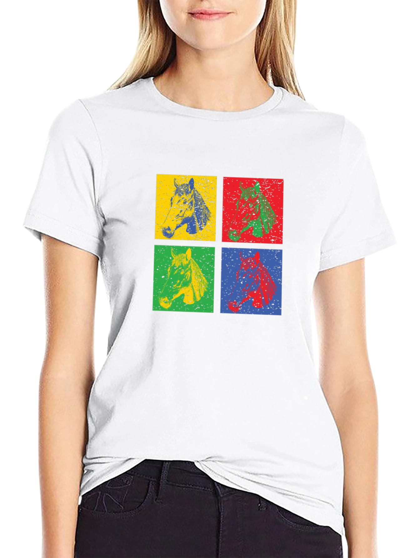 Retro Horse Graphic Tee - Black