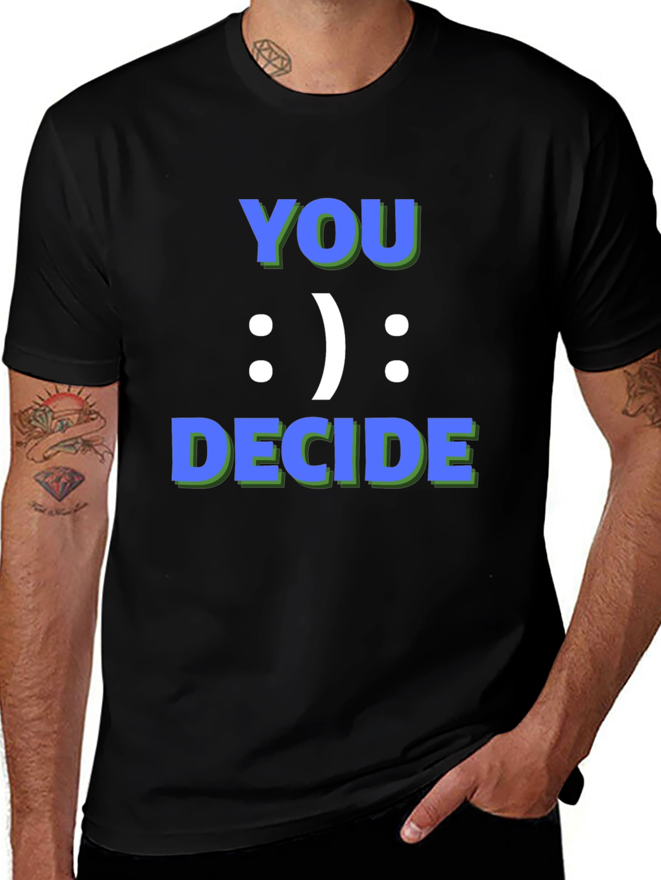 You Decide Graphic Tee - Black Casual T-Shirt