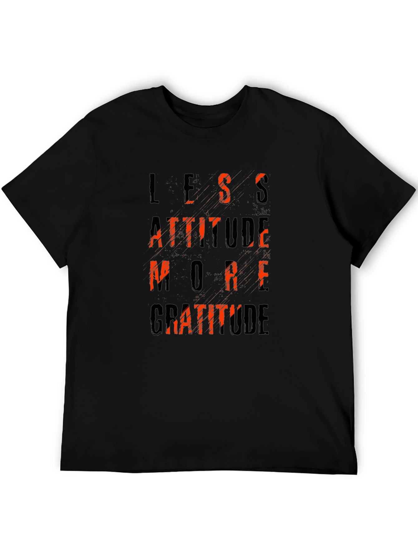 Less Attitude More Gratitude Black T-Shirt