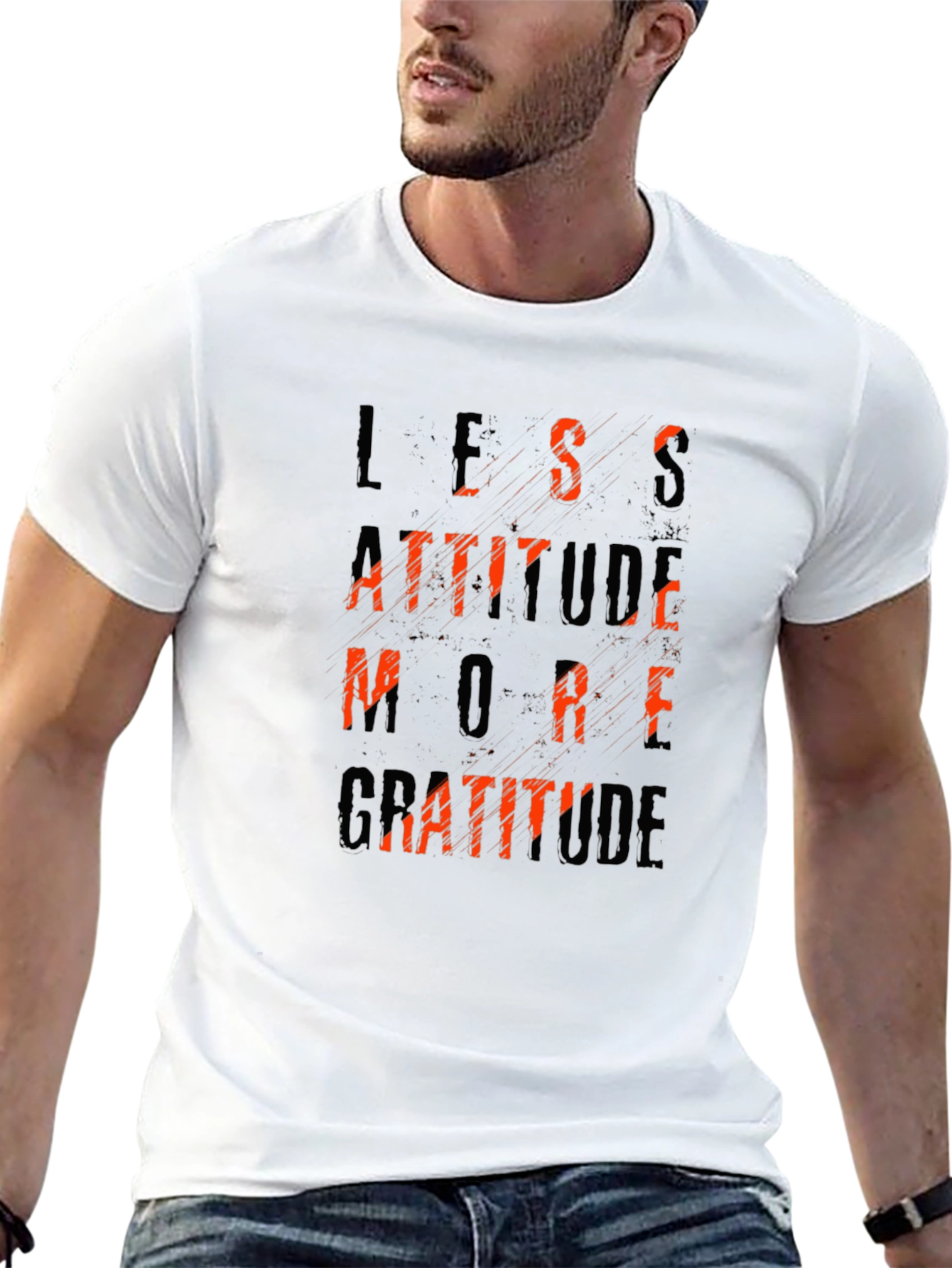 Less Attitude More Gratitude Black T-Shirt
