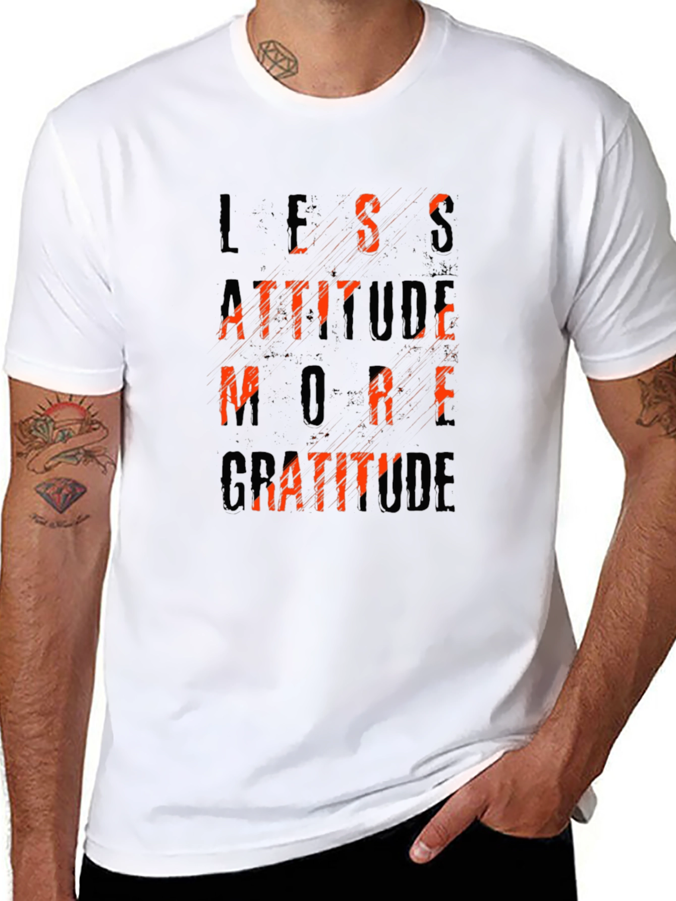 Less Attitude More Gratitude Black T-Shirt