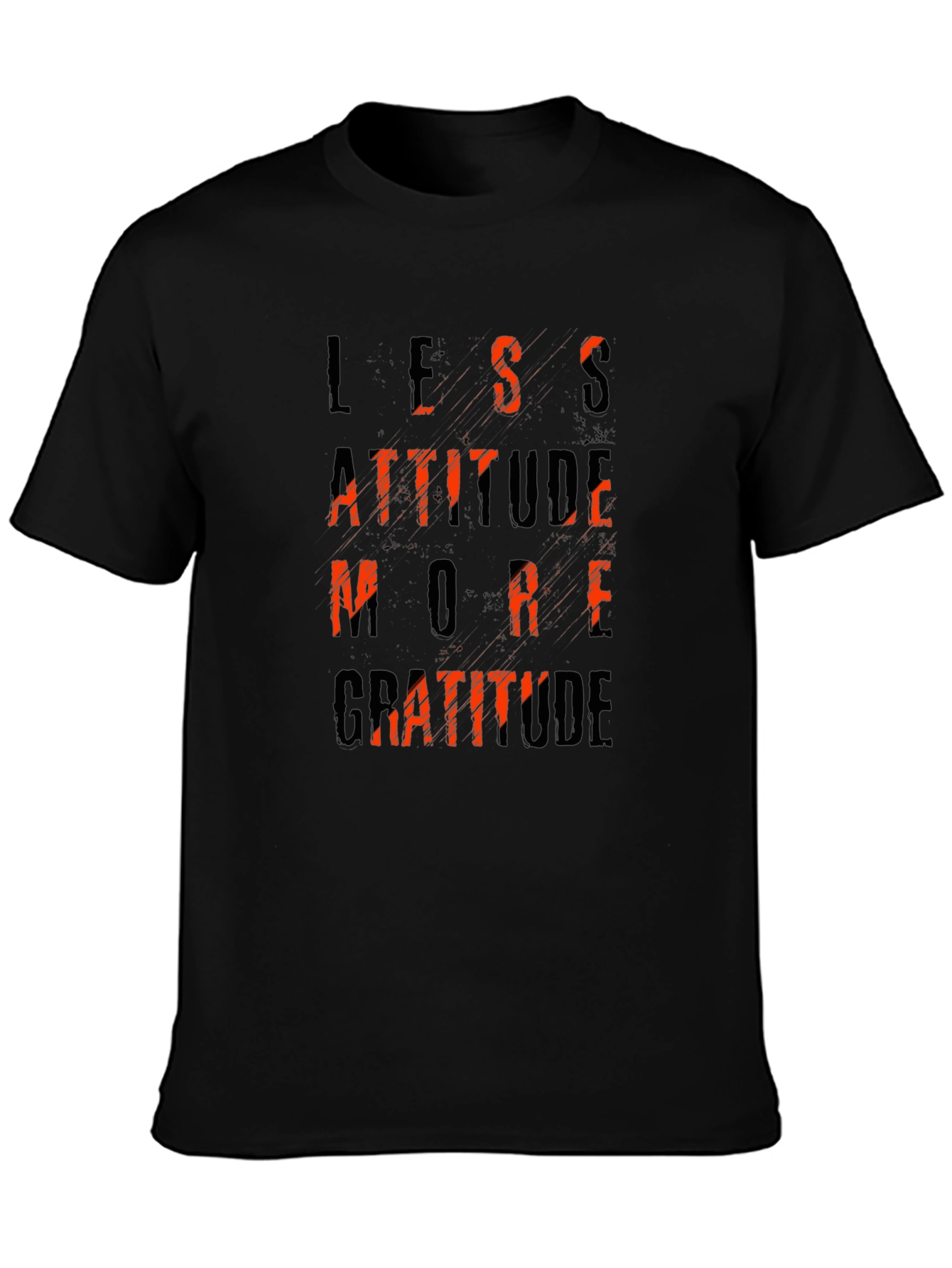 Less Attitude More Gratitude Black T-Shirt