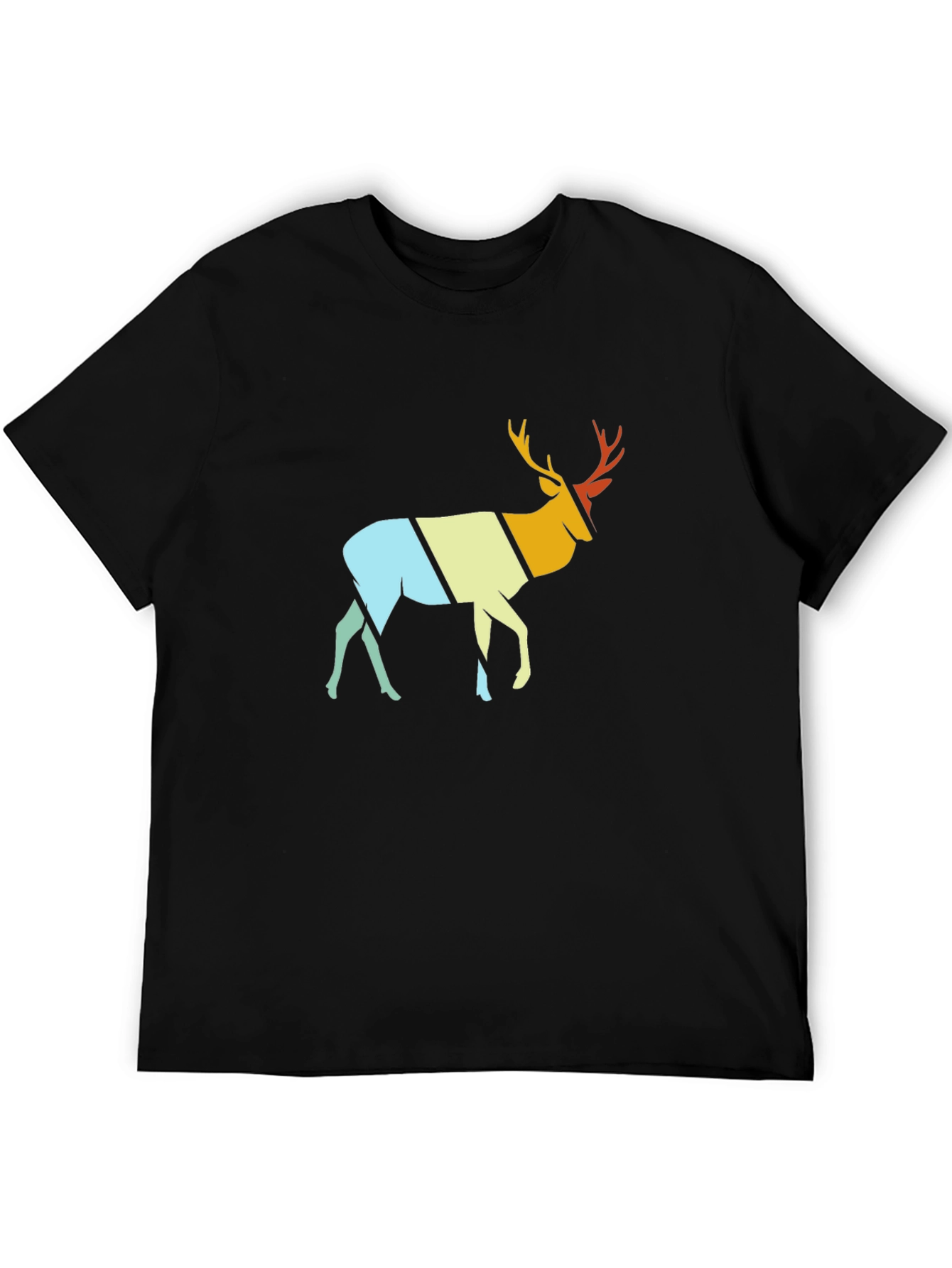 Retro Deer Graphic T-Shirt - Stylish Crew Neck Tee