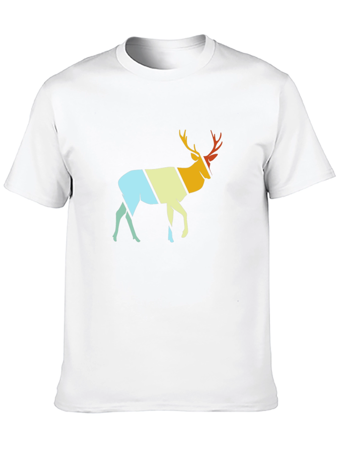 Retro Deer Graphic T-Shirt - Stylish Crew Neck Tee
