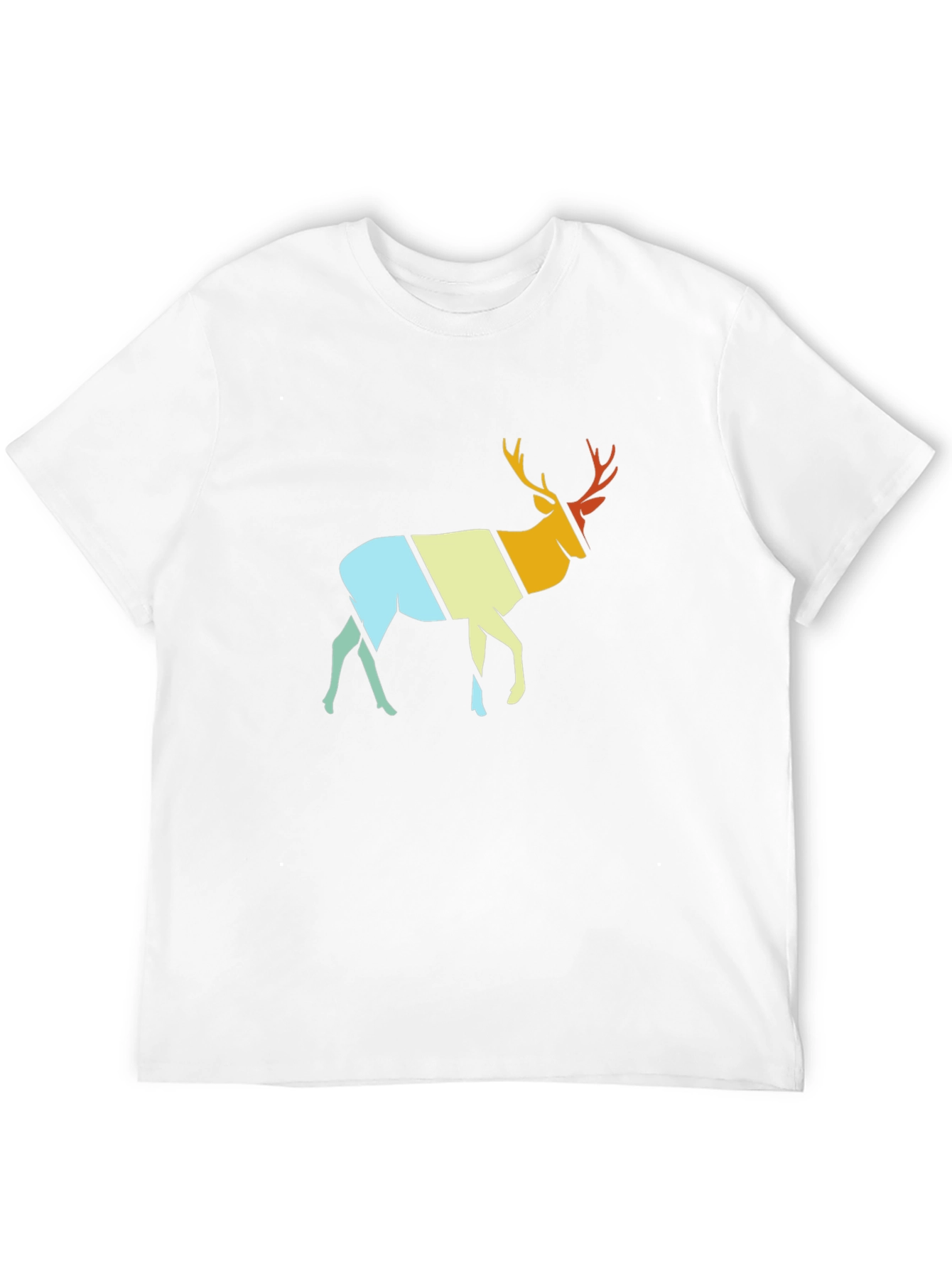 Retro Deer Graphic T-Shirt - Stylish Crew Neck Tee