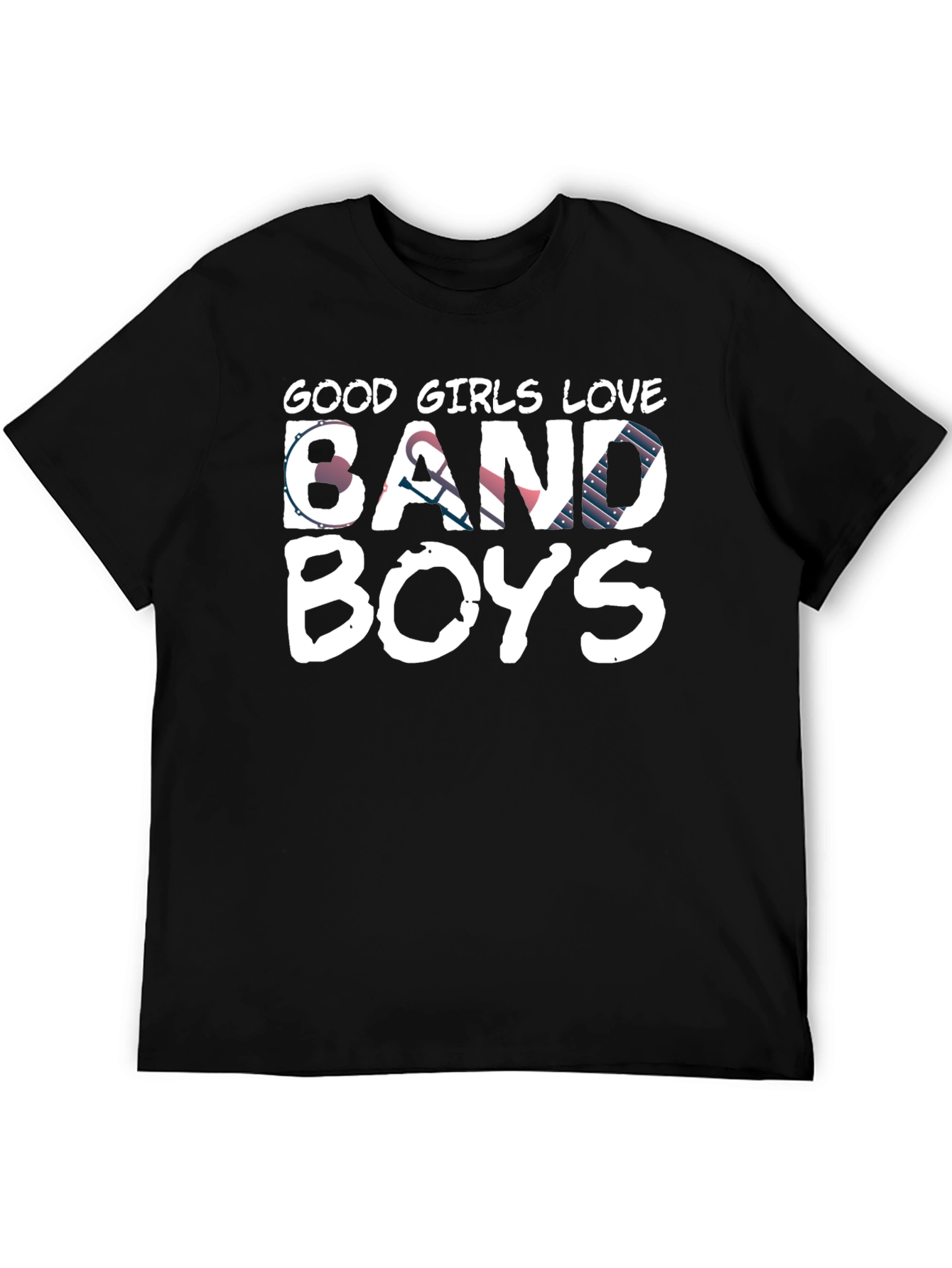 Good Girls Love Band Boys Black Graphic Tee