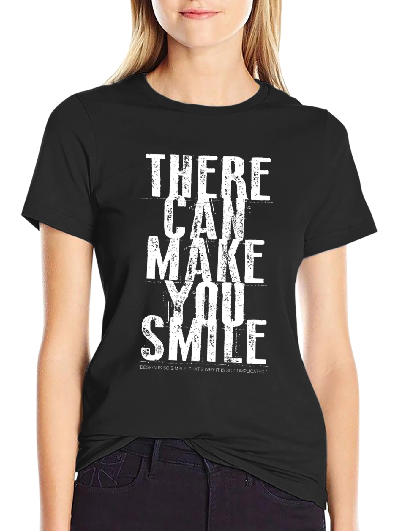 Trendy Smile Graphic Tee - Stylish Black T-Shirt