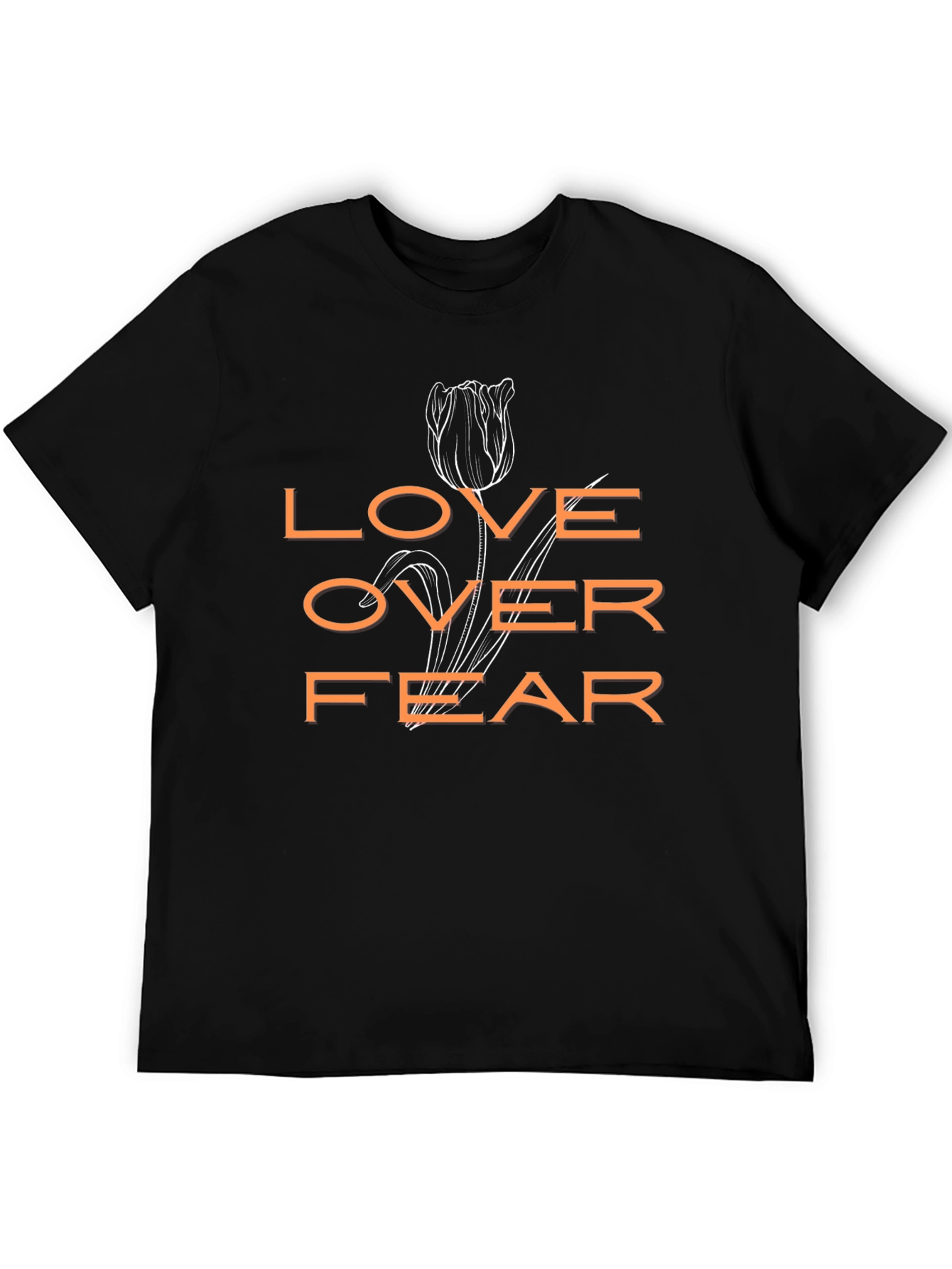 Love Over Fear Graphic Print Black T-Shirt