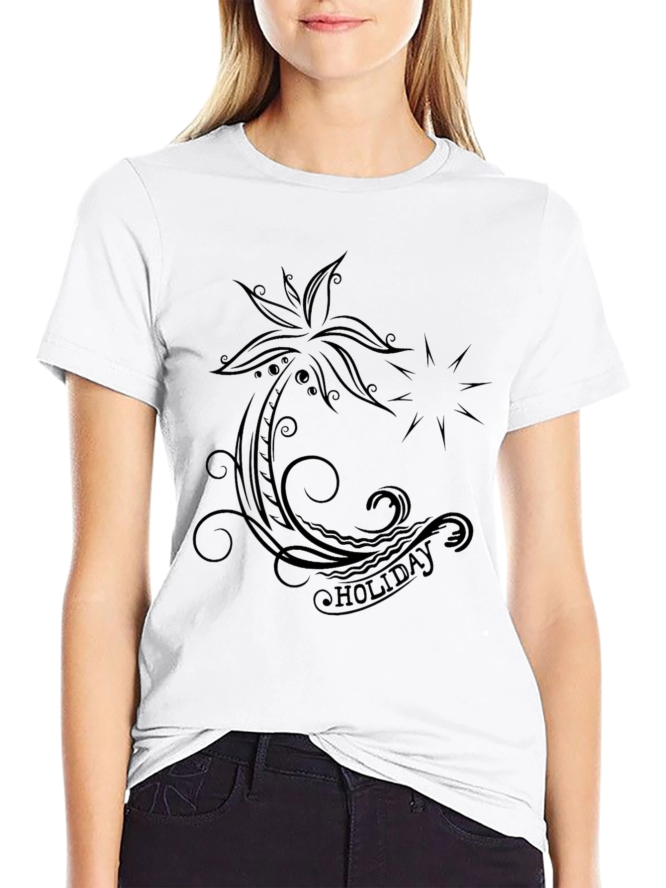 Holiday Vibes Black Graphic Tee
