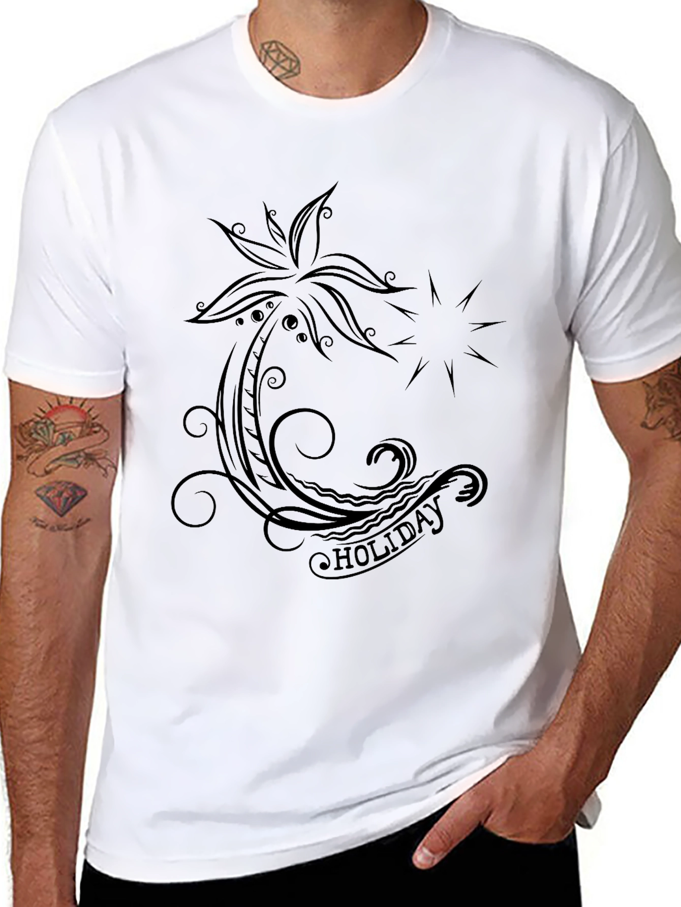 Holiday Vibes Black Graphic Tee
