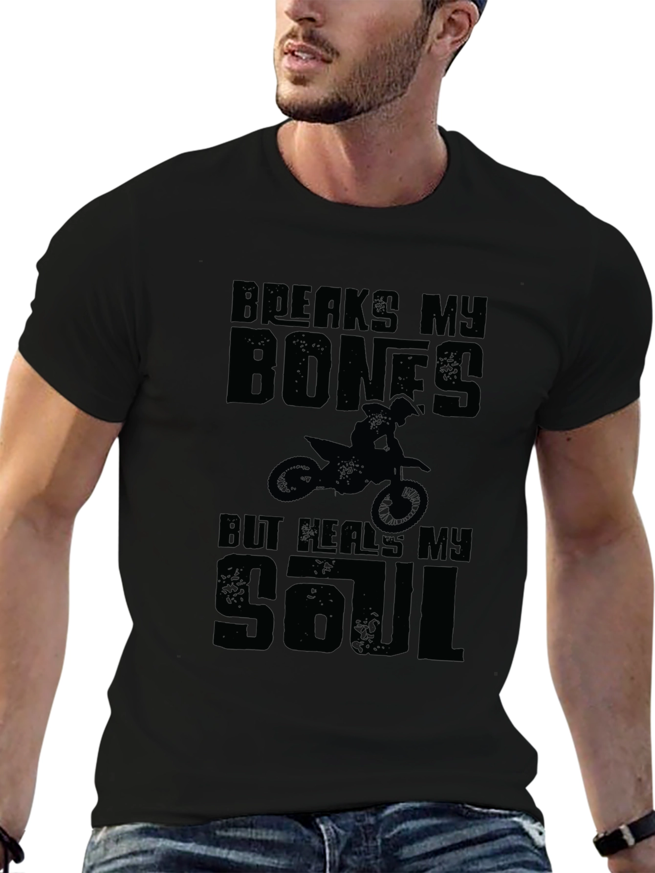 Breaks My Bones Heals My Soul Black Graphic Tee