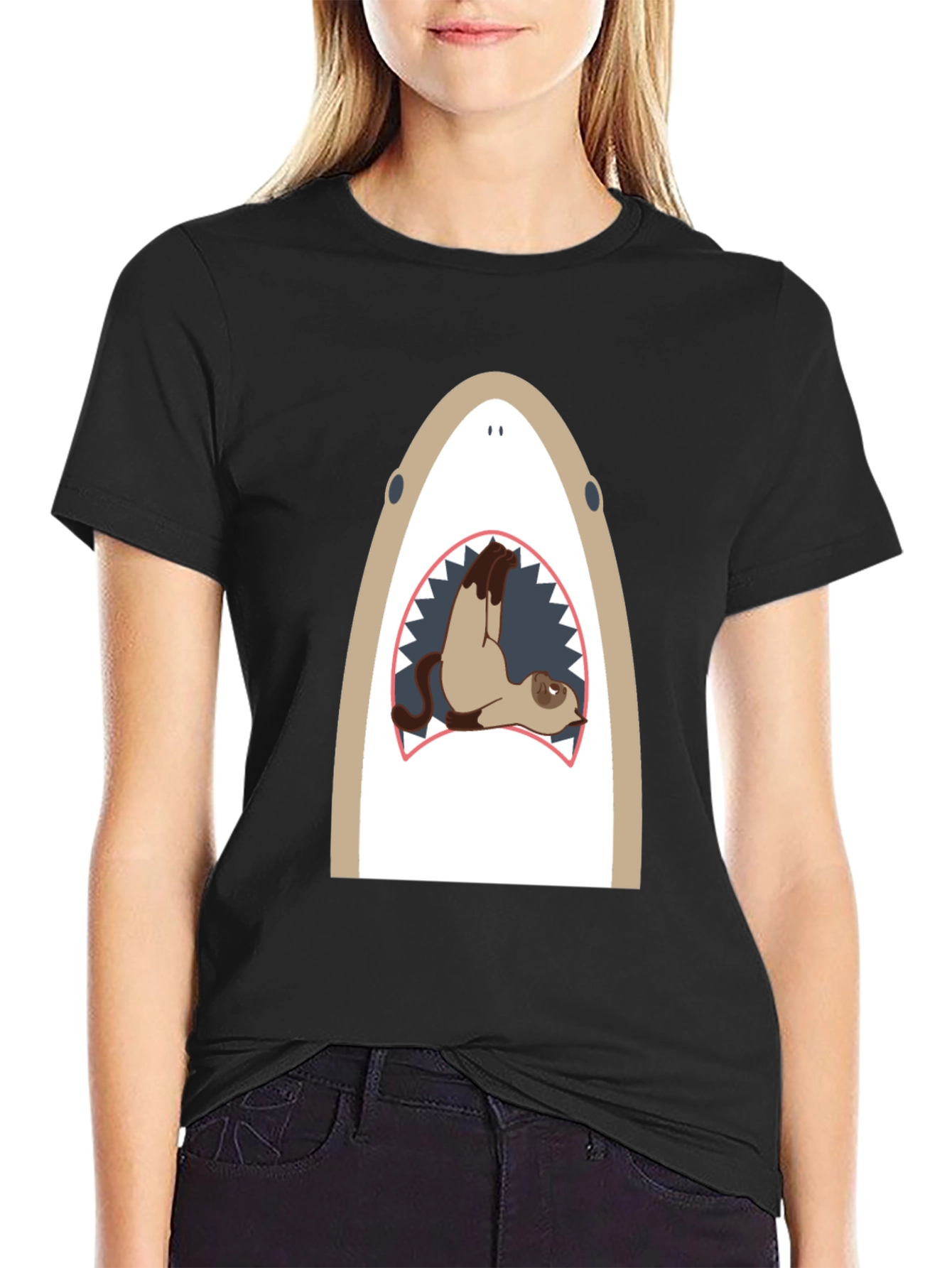 Funny Shark Attack Dog T-Shirt