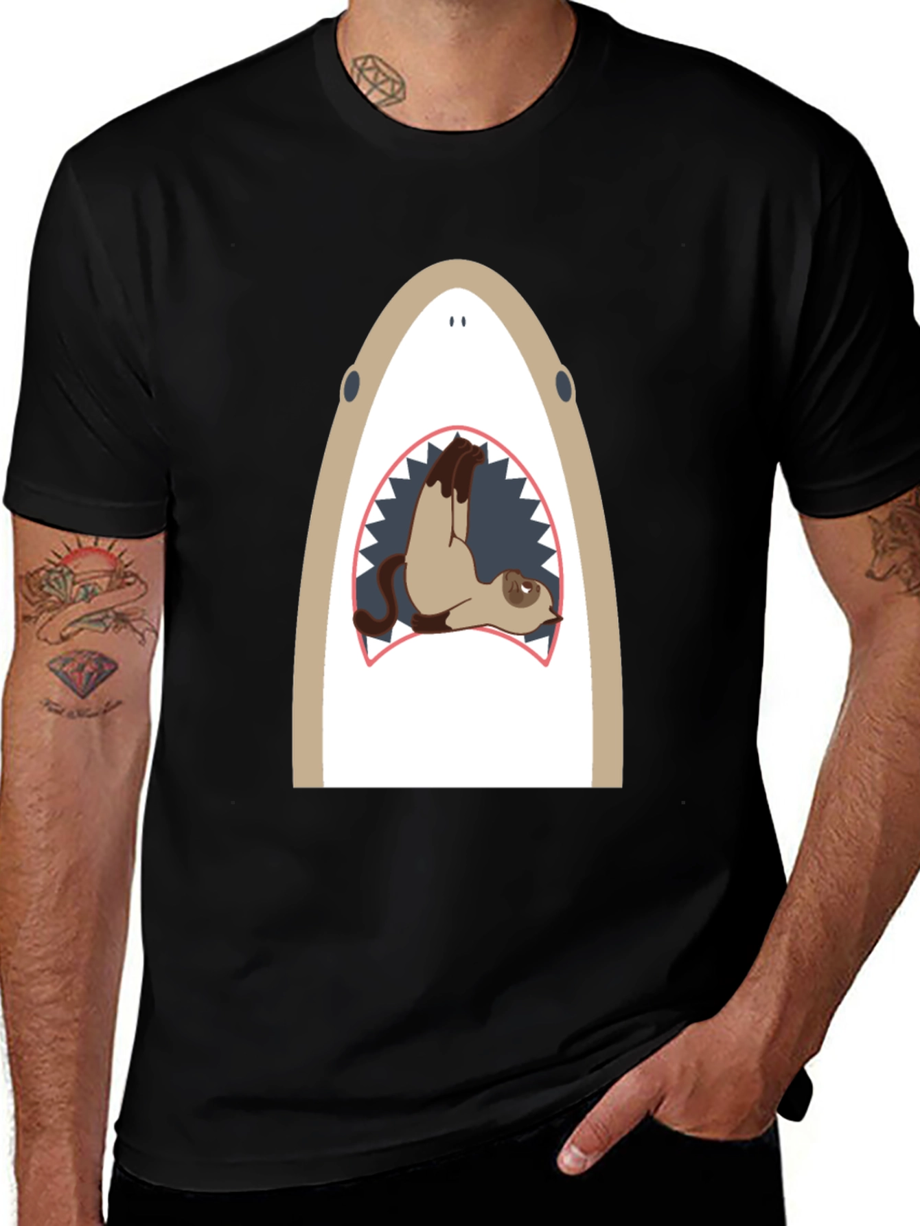 Funny Shark Attack Dog T-Shirt