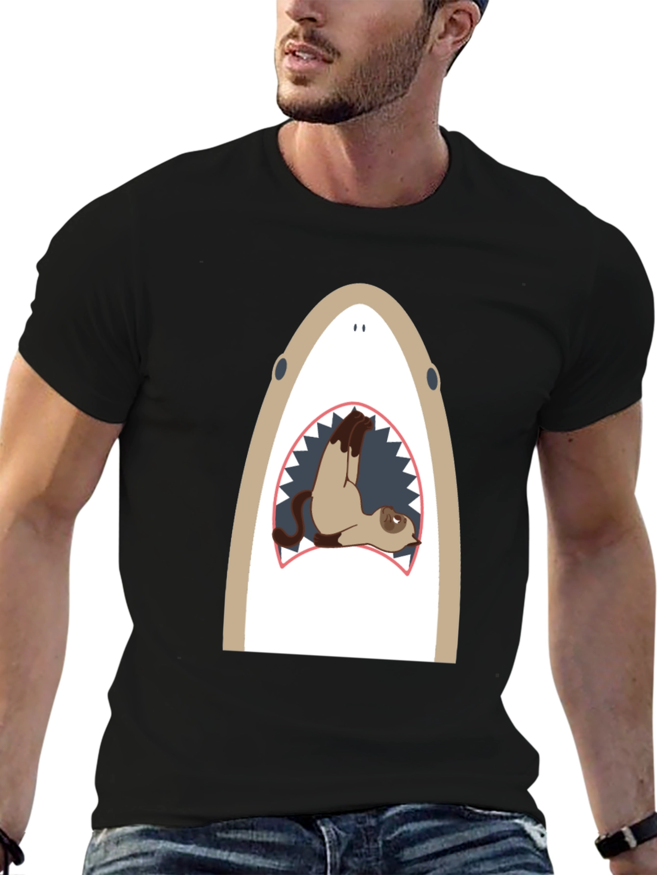 Funny Shark Attack Dog T-Shirt