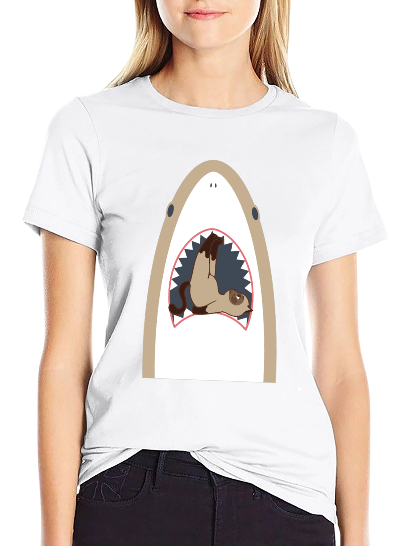 Funny Shark Attack Dog T-Shirt