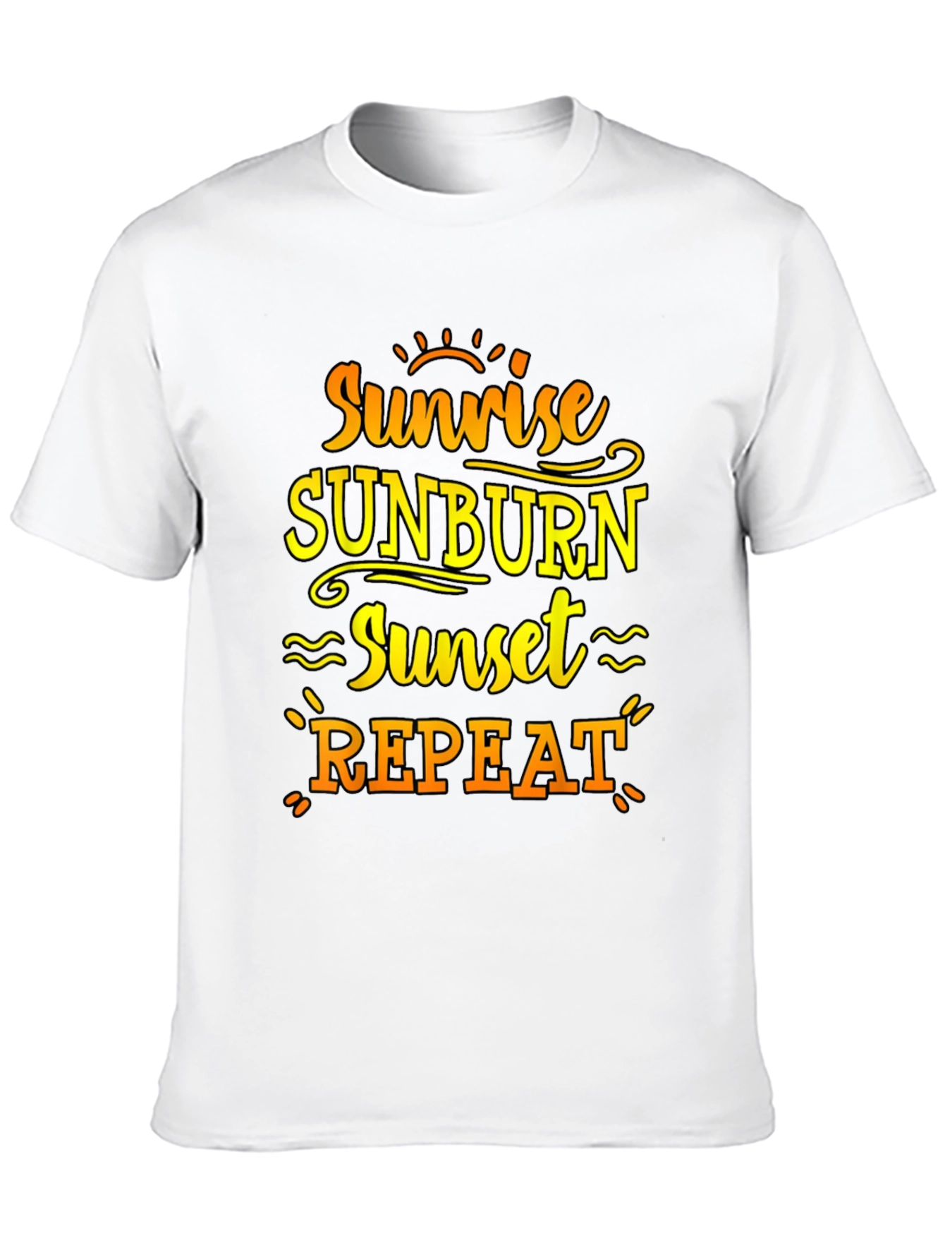 Sunrise Sunburn Sunset Repeat Black T-Shirt