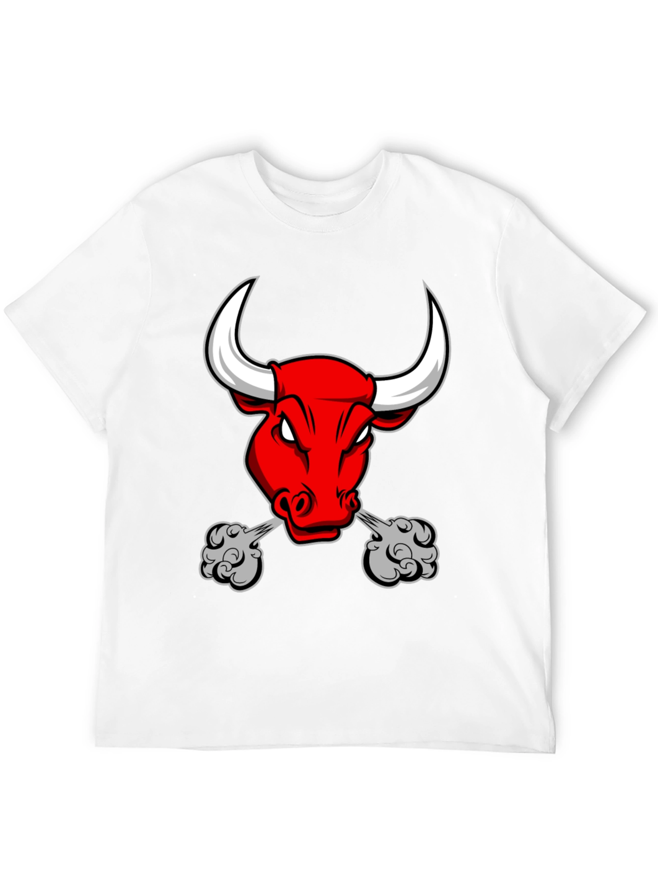 Mens Black T-Shirt with Angry Bull Graphic