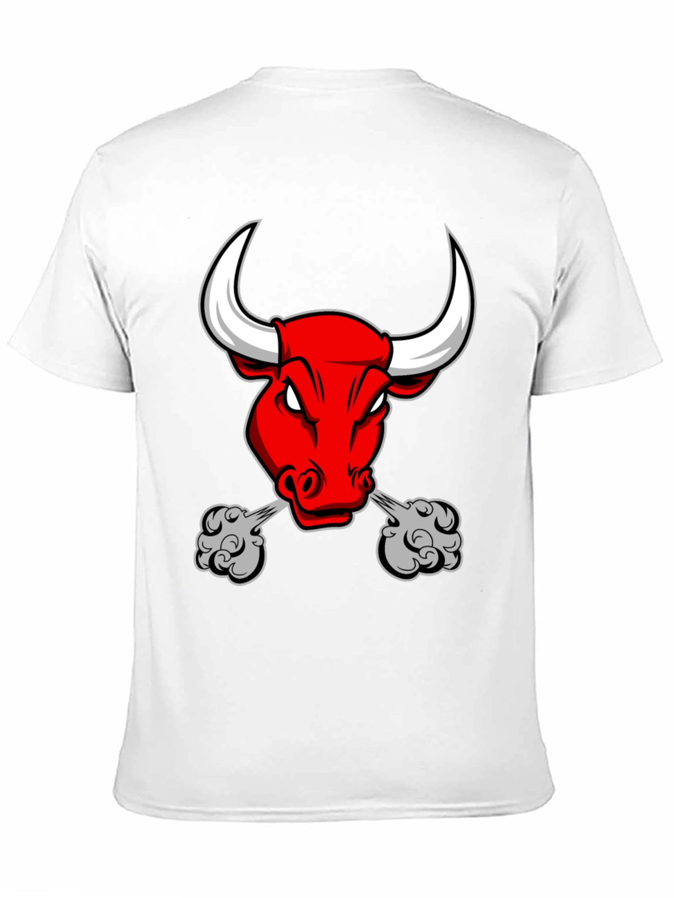 Mens Black T-Shirt with Angry Bull Graphic