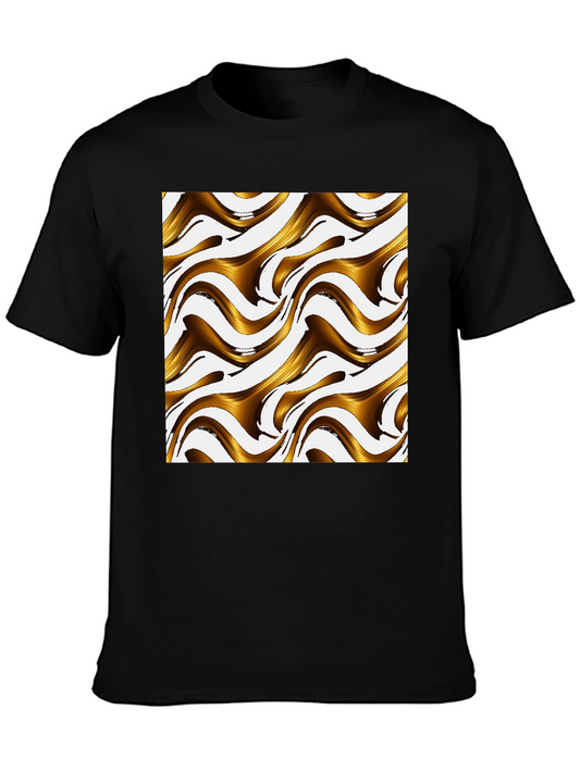 Abstract Swirls Graphic Tee - Modern Black T-Shirt