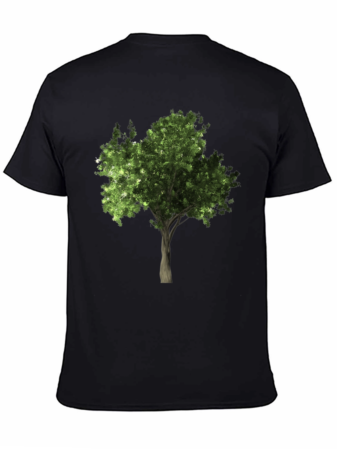 Nature Tree Graphic Tee - Black Cotton Comfort