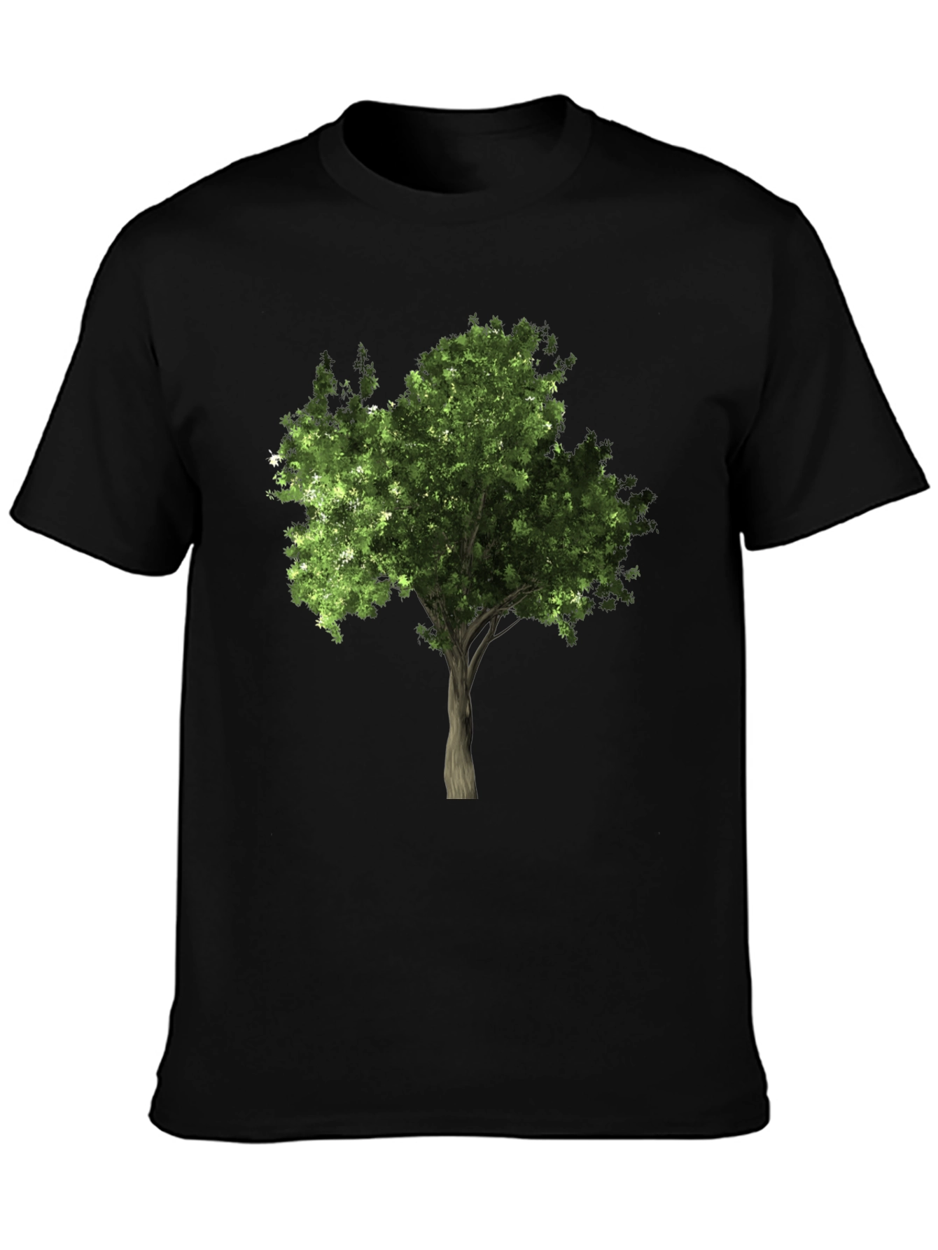 Nature Tree Graphic Tee - Black Cotton Comfort
